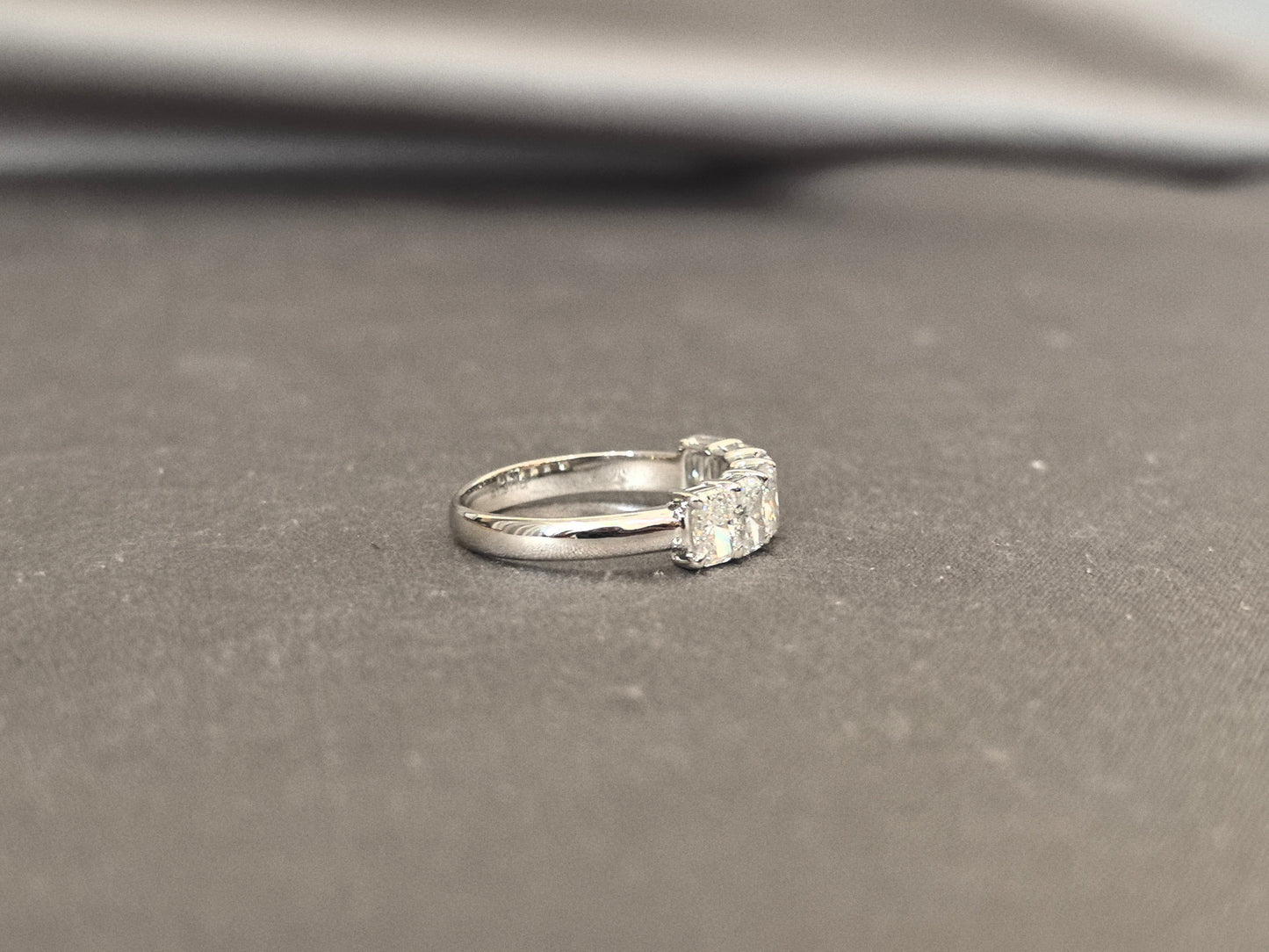 Half Eternity Radiant Cut Band - Round Shank - Shared-Prong Diamond Wedding Ring