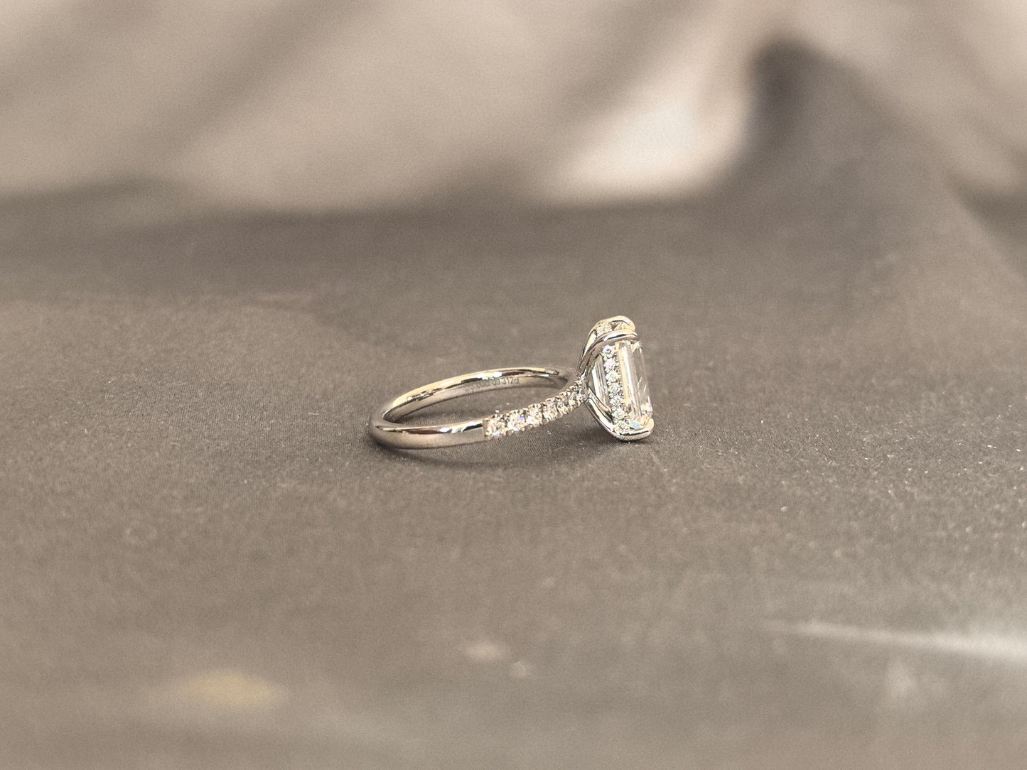 2 Carat Emerald Diamond - Hidden Halo - Diamond Accents