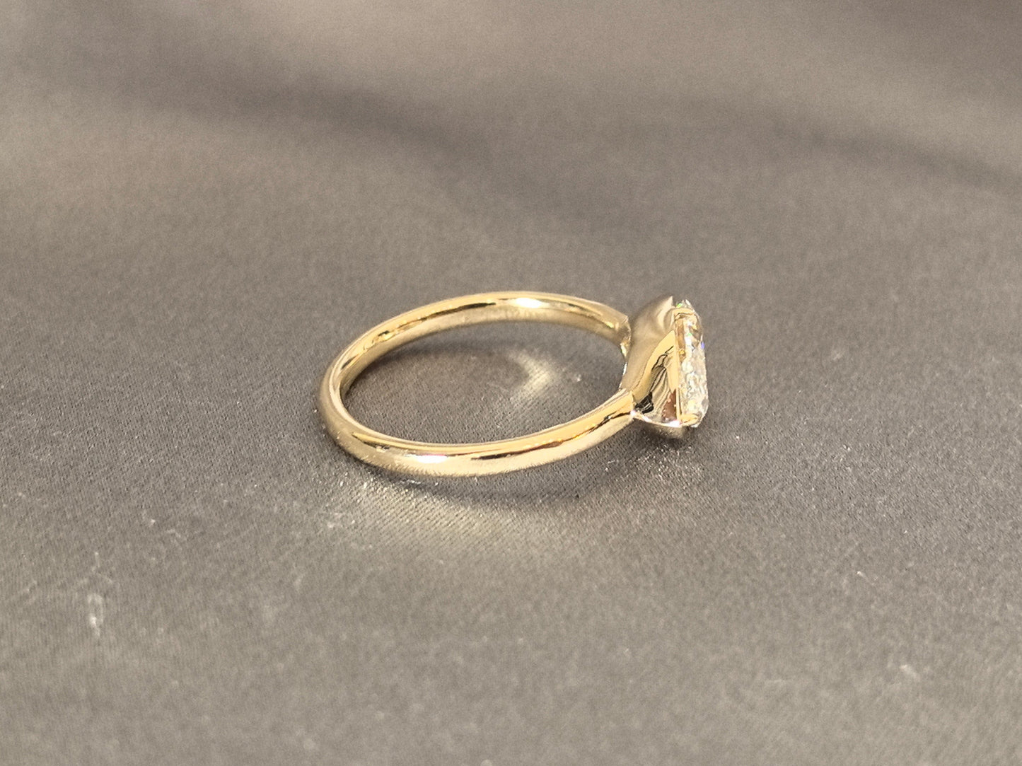 Marquise Cut Lab Diamond Solitaire Ring - Prong-Set - Minimalist Engagement Ring