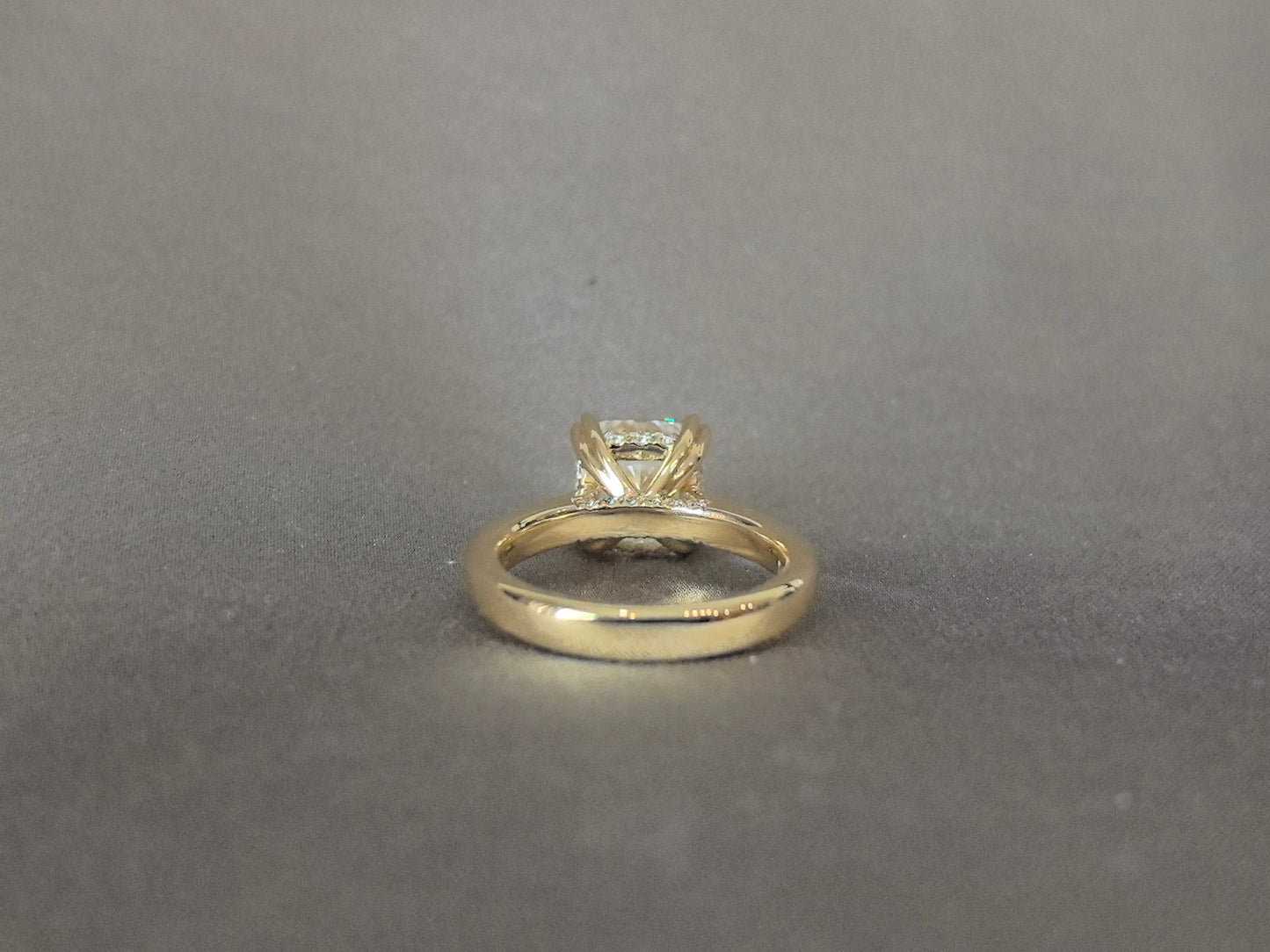Cushion Cut with Plain Band Ring