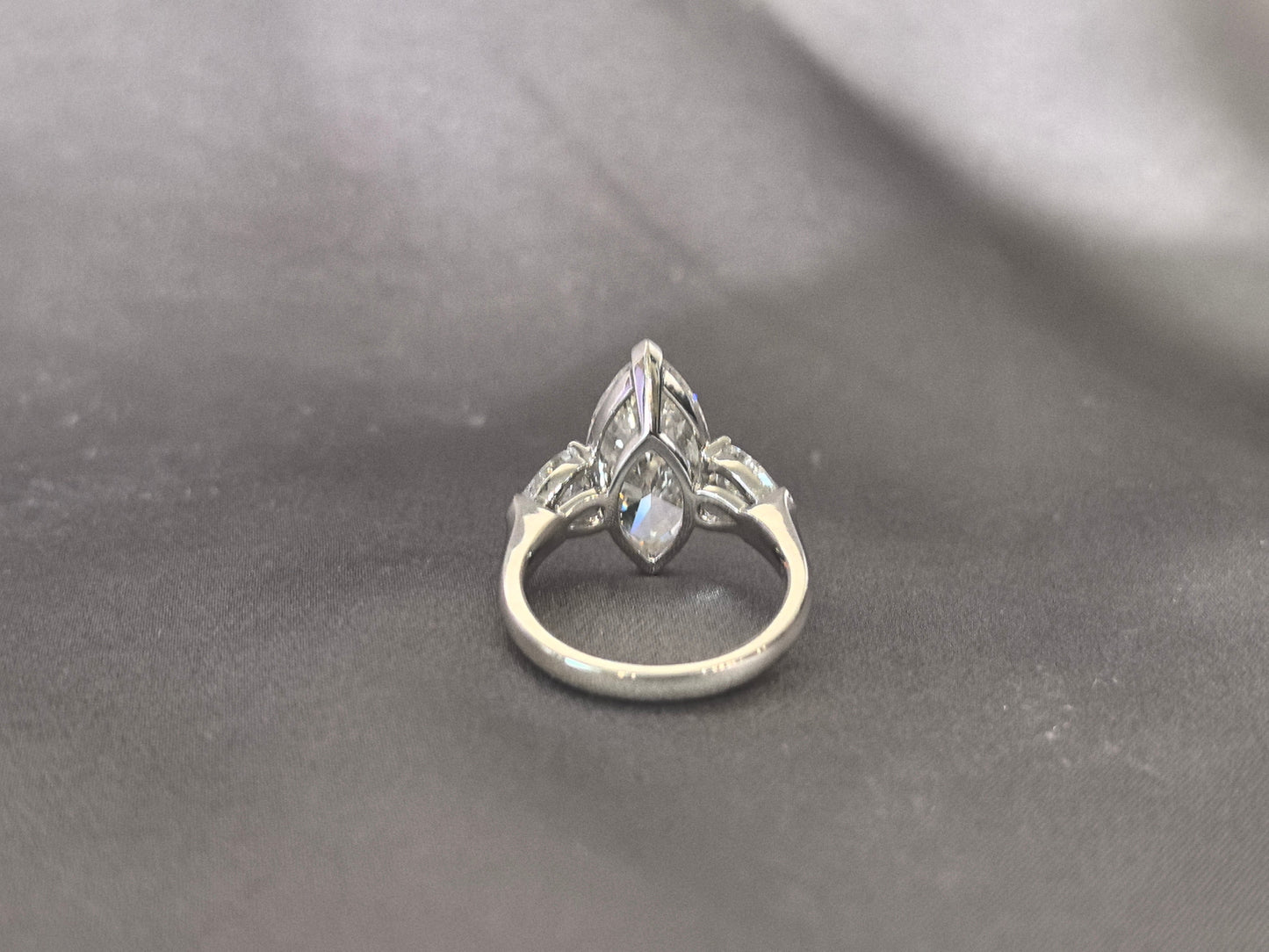 Marquise-Center Trilogy Ring - Pear Sidestones - Dynamic Elegance