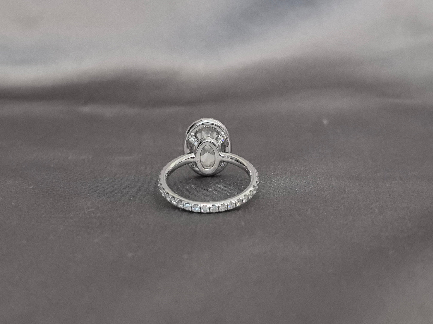Oval Cut Lab Diamond Full Eternity Ring - Bezel Setting - Classic Timeless Bridal Fine Jewelry