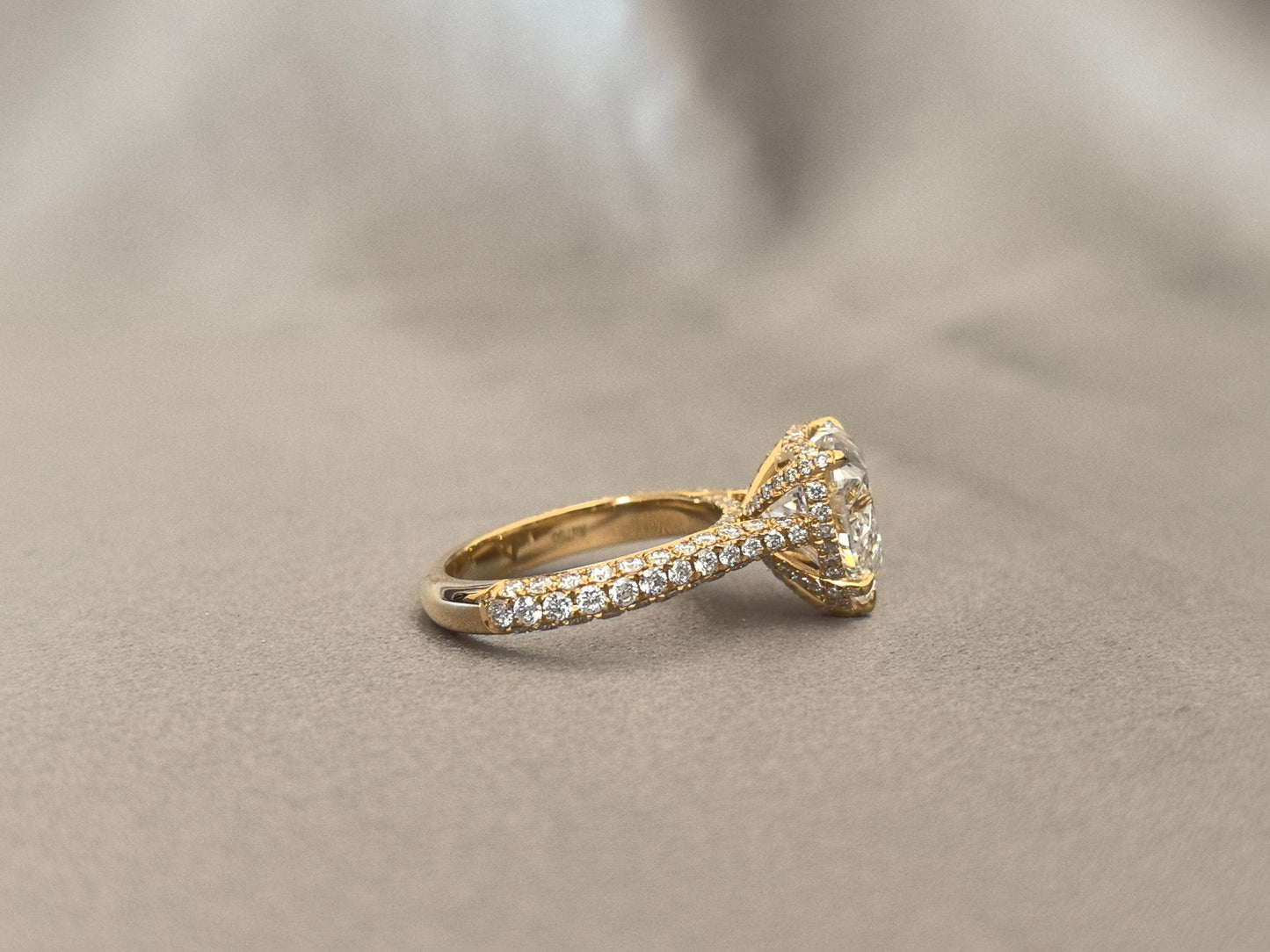 5-Prong Heart-Shaped Lab Diamond Ring Adorned with a Galaxy of Diamonds