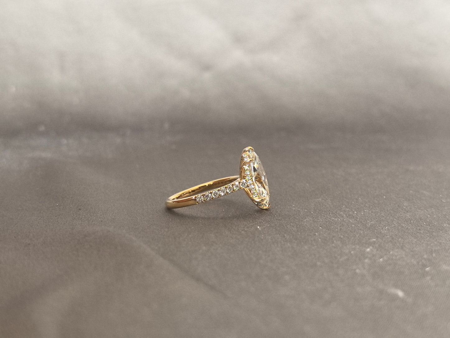 3 Carat Marquise Diamond Ring - 14K Yellow Gold Ring - Lab Grown Diamond Ring