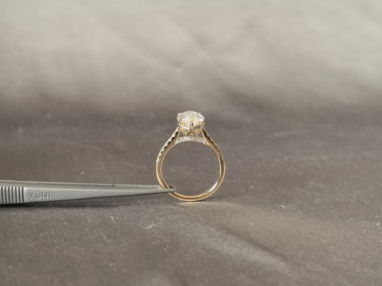 Marquise Diamond Ring - 14K Yellow Gold Ring - Lab Grown Diamond Ring