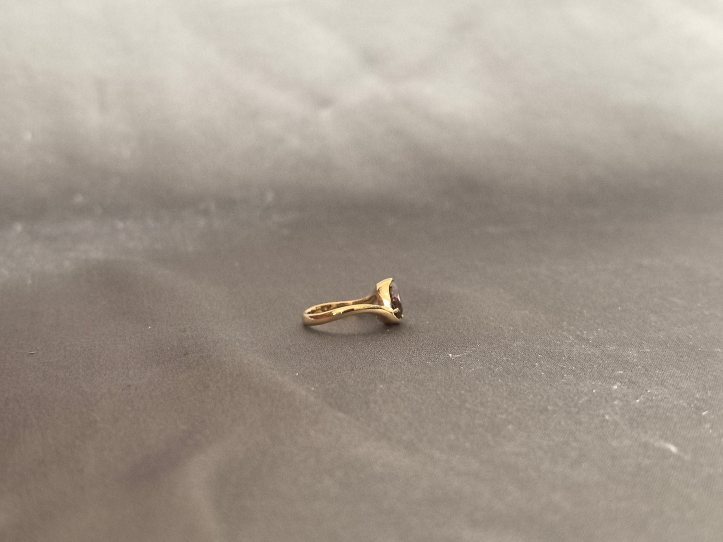 Oval Brown Diamond Ring - Lab Grown Diamond - Bezel Setting