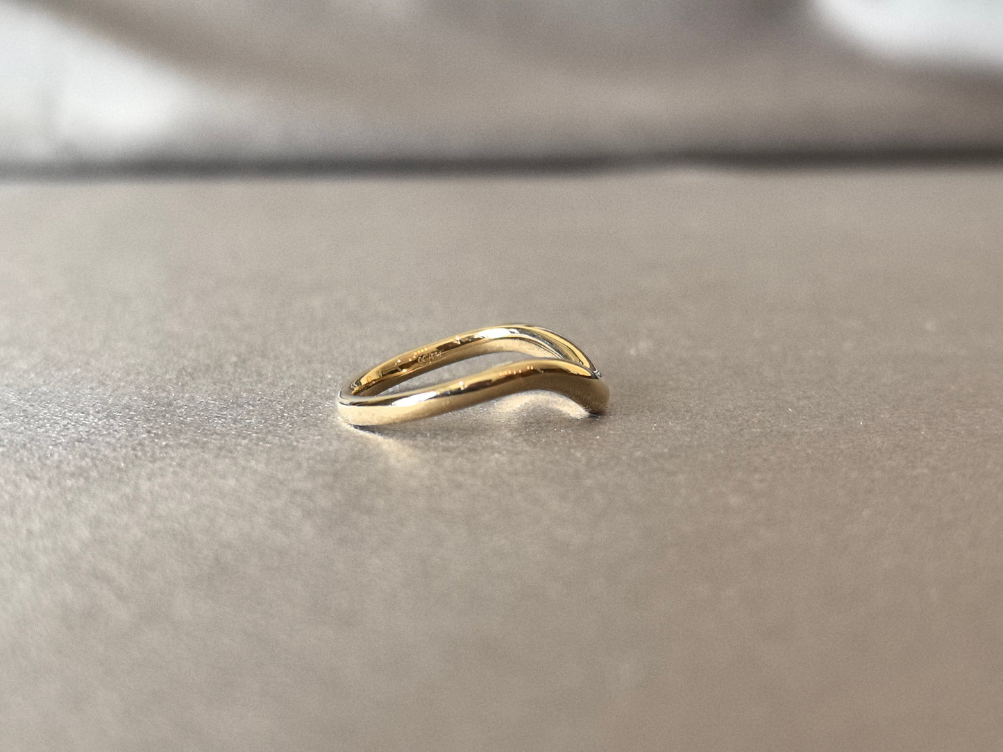 Curved V-Shaped Gold Ring for Engagement Rings - Durable Snag-Free Finish - Timeless Curved Promise Ring