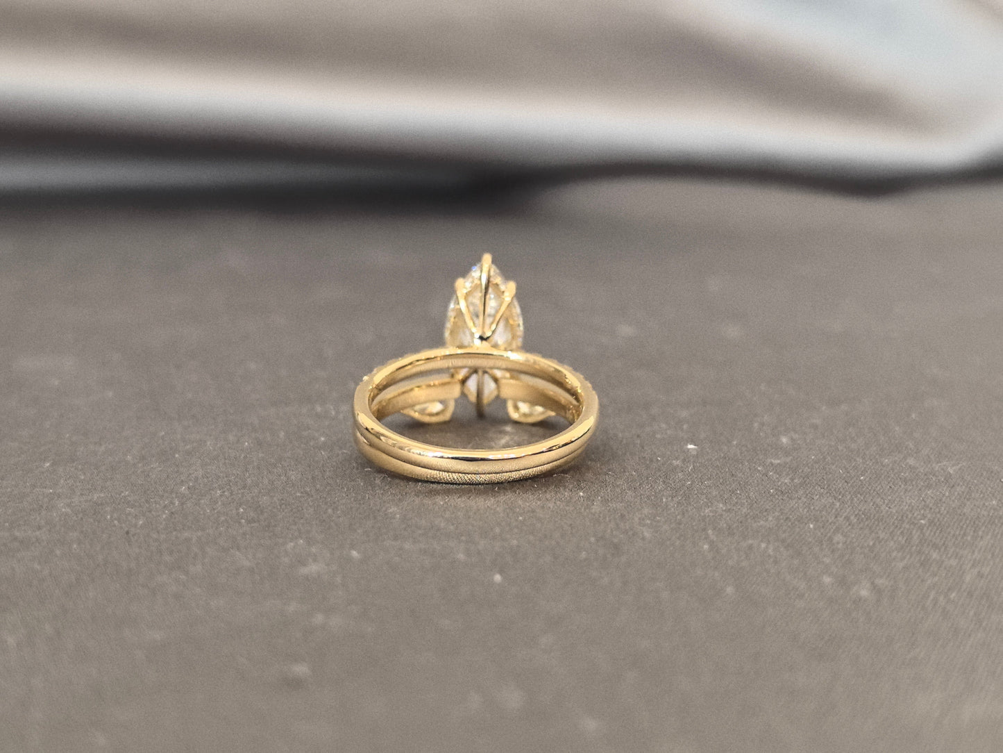 Stacking Ring Set - Marquise Diamond Ring - Pear Shape Sizestone
