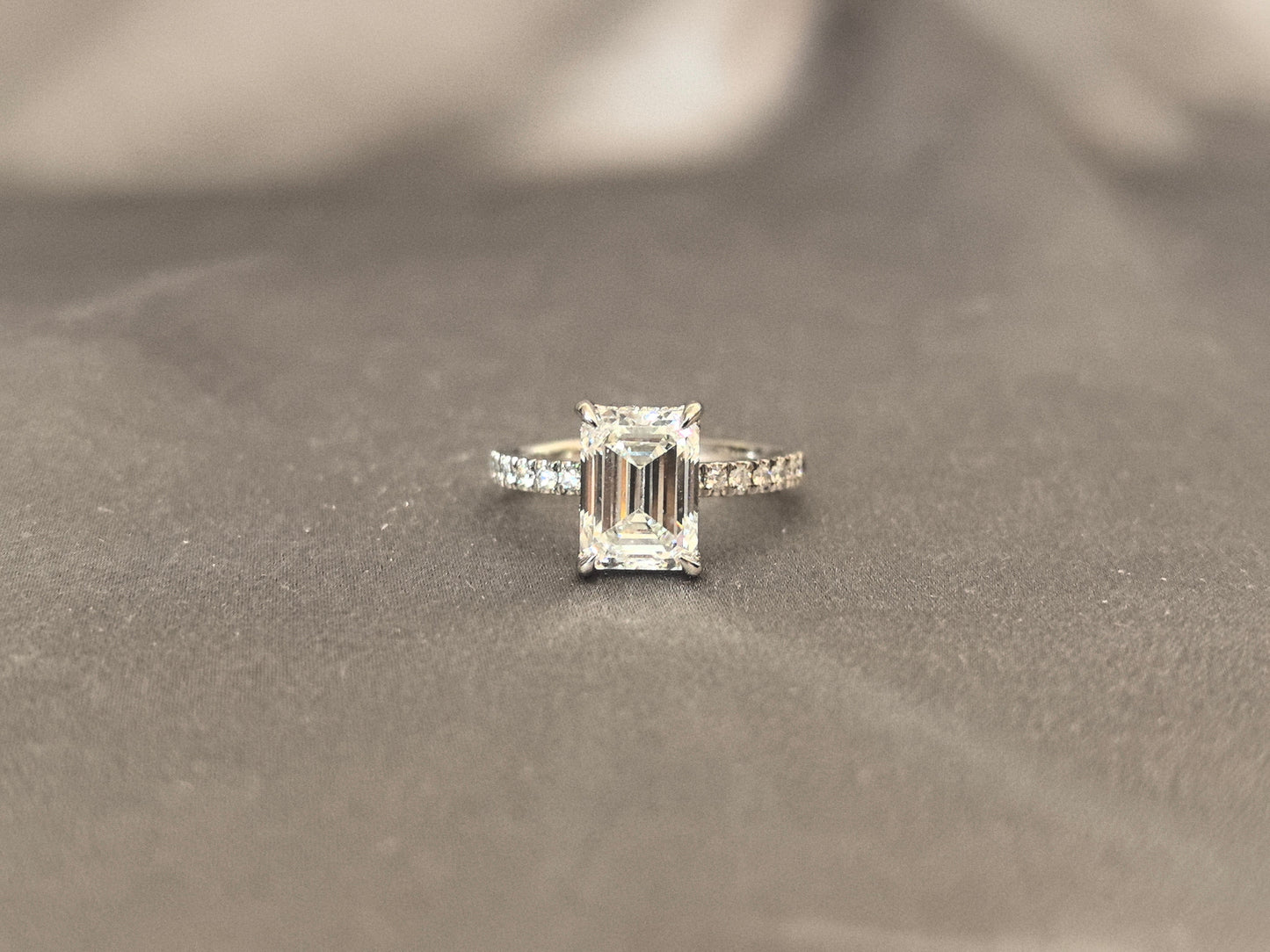 2 Carat Emerald Diamond - Hidden Halo - Diamond Accents