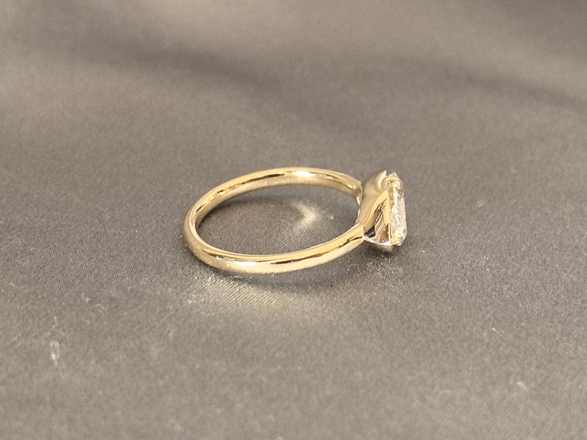 Marquise Cut Lab Diamond Solitaire Ring - Prong-Set - Minimalist Engagement Ring