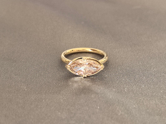 Marquise Cut Lab Diamond Solitaire Ring - Prong-Set - East-West Diamond Ring