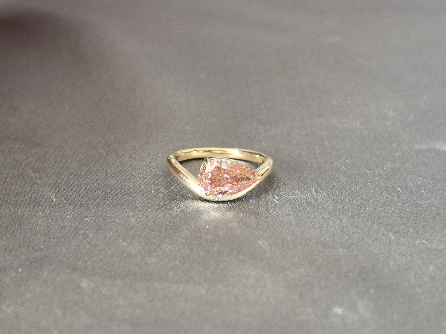 Pear-Shaped Lab Diamond Ring - East-West Setting - Everyday Luxury Ring