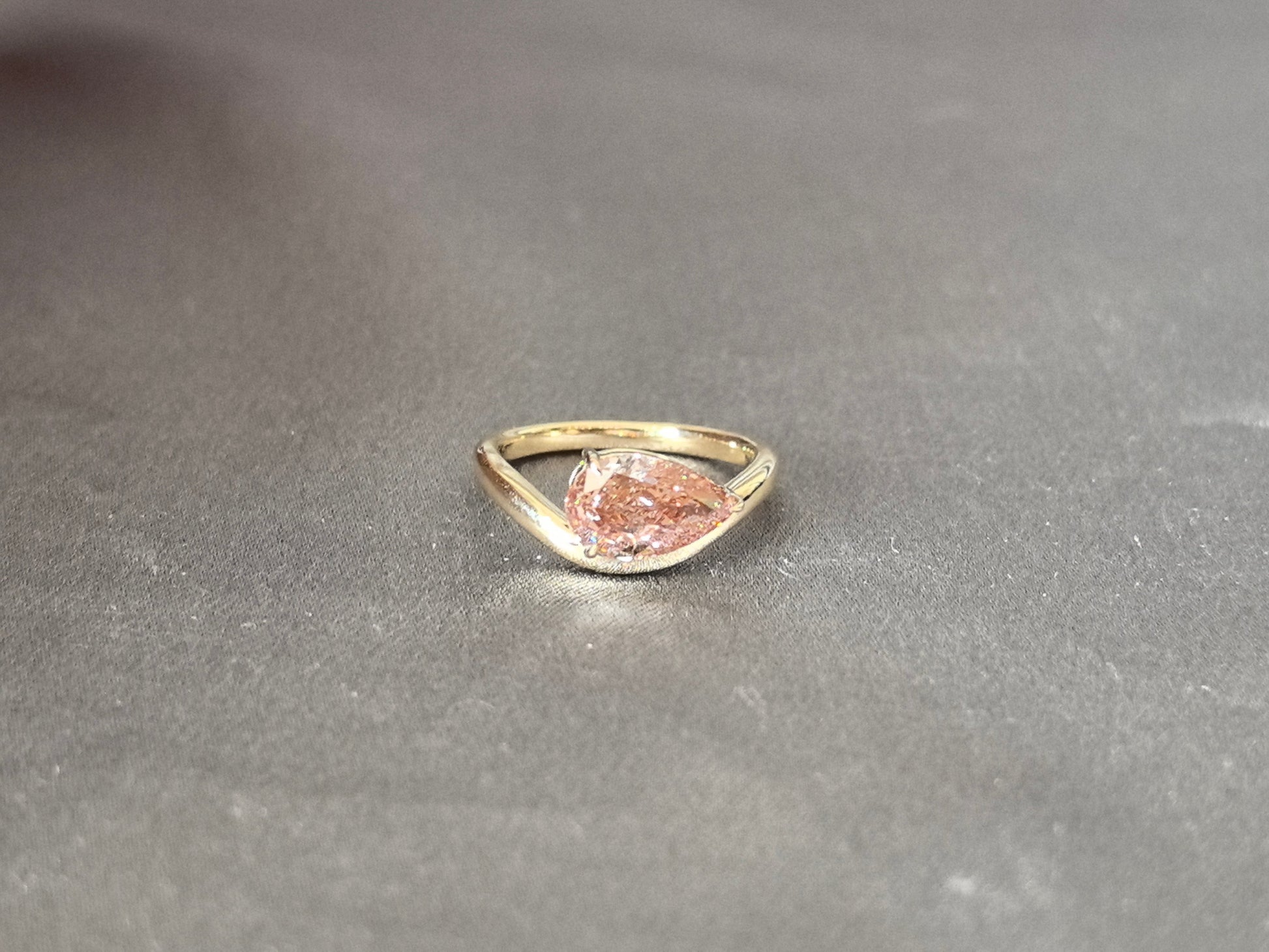 Pear-Shaped Lab Diamond Ring - East-West Setting - Everyday Luxury Ring