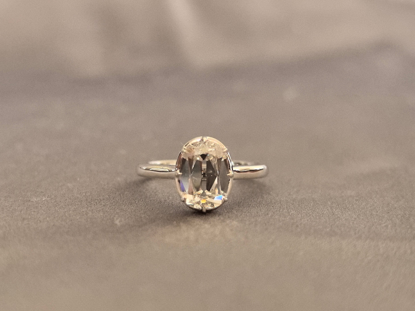 Old Mine Cushion Cut Diamond Ring - Vintage-Inspired Solitaire Engagement Ring - Prong & Partial Bezel-Set Diamond Ring