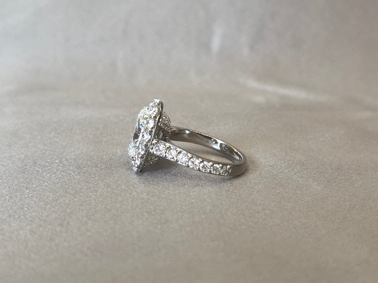 Iconic Oval Halo Ring - Half-Eternity Band - Maximum Brilliance