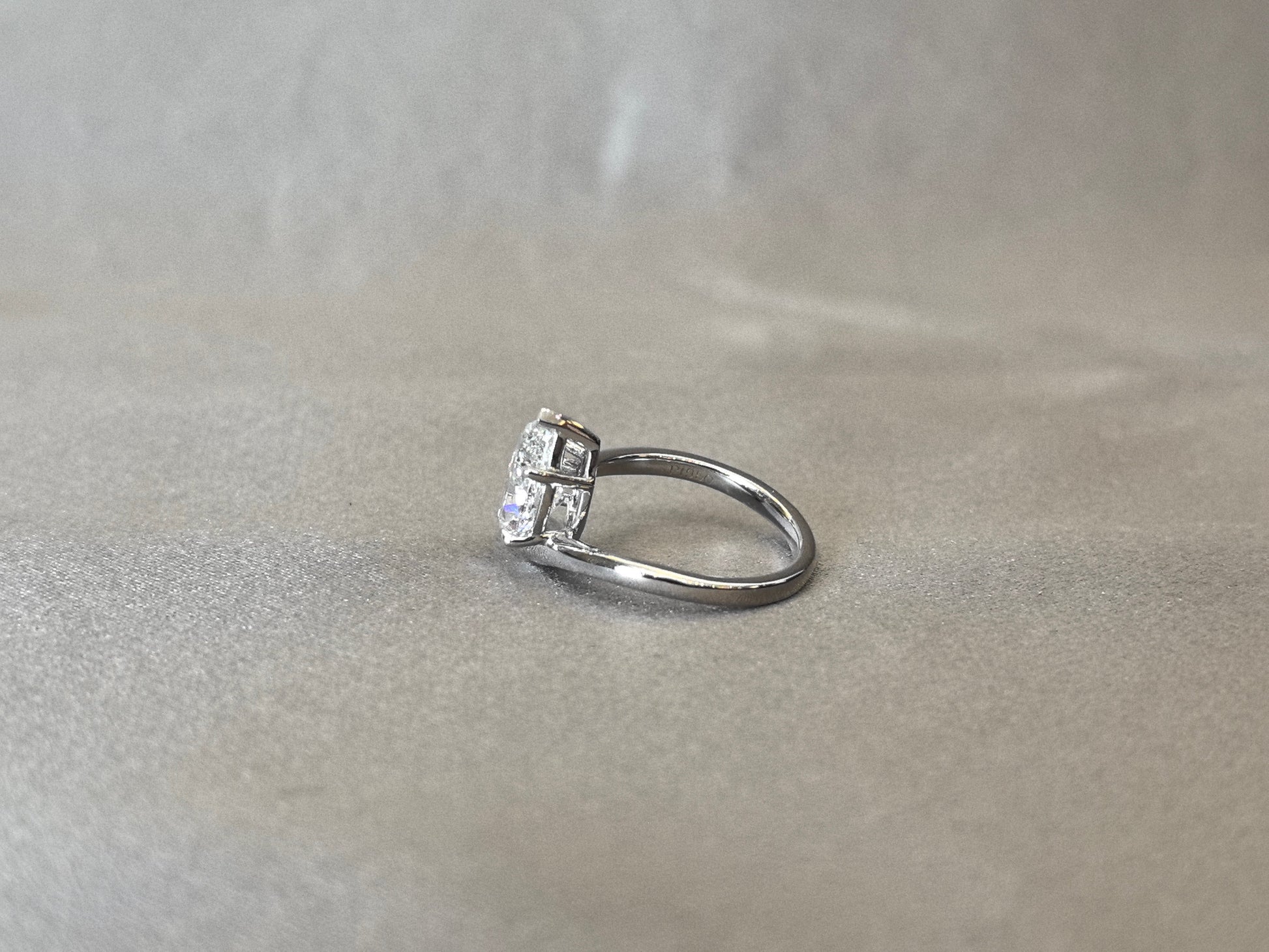 Pear Cut Lab Diamond Ring - Twisted Band - Minimalist Design