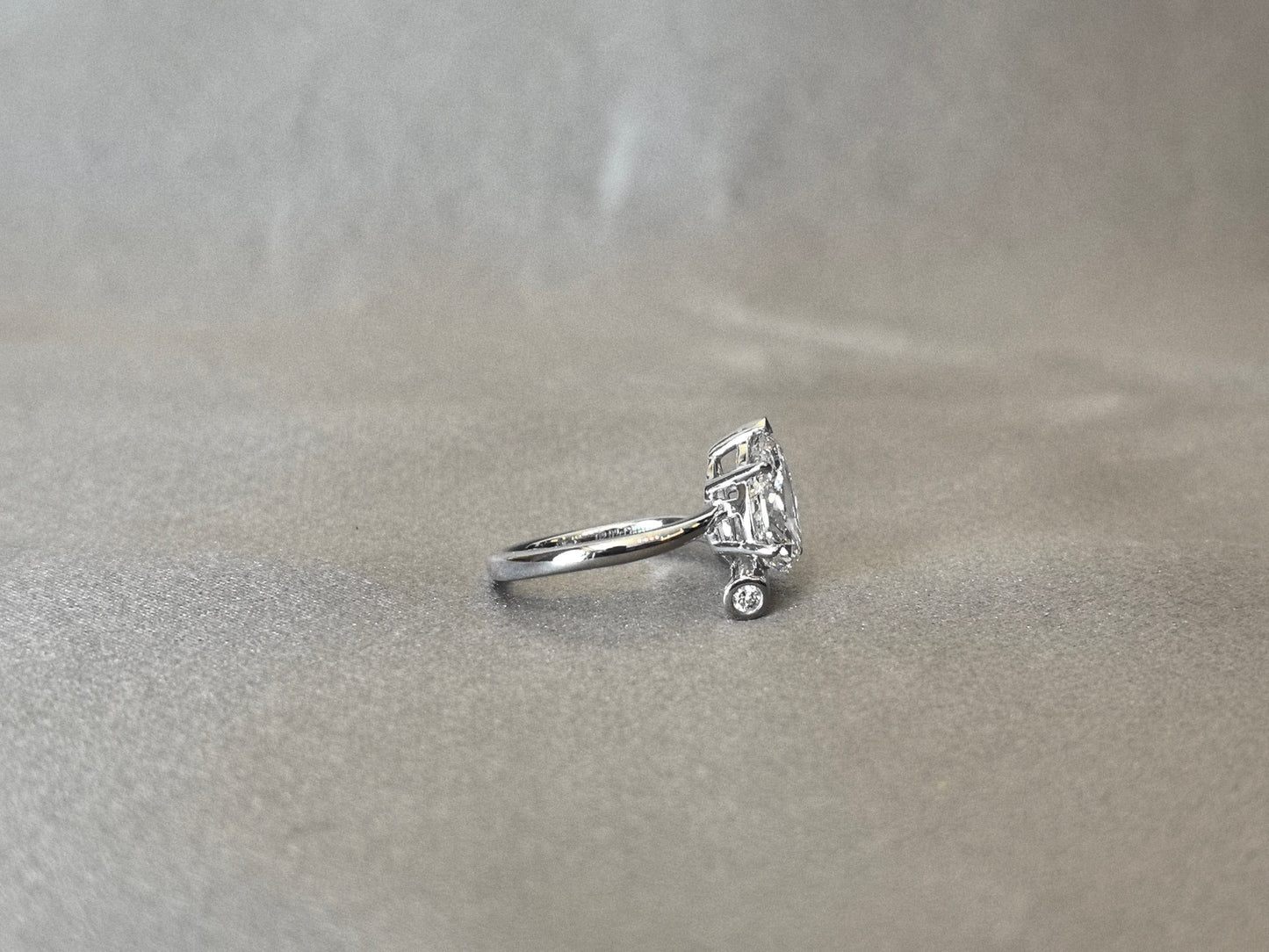 Pear Cut Lab Diamond Ring - Twisted Band - Minimalist Design