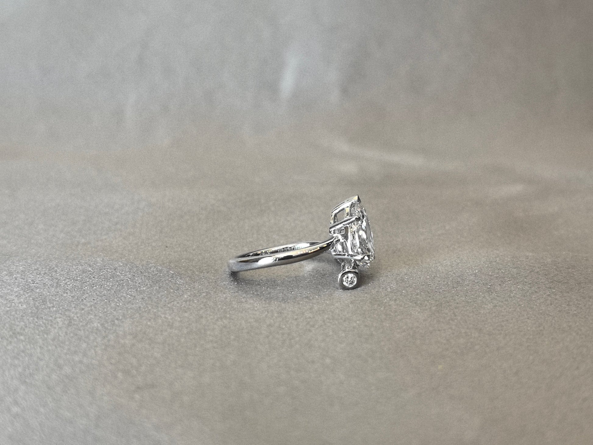 Pear Cut Lab Diamond Ring - Twisted Band - Minimalist Design