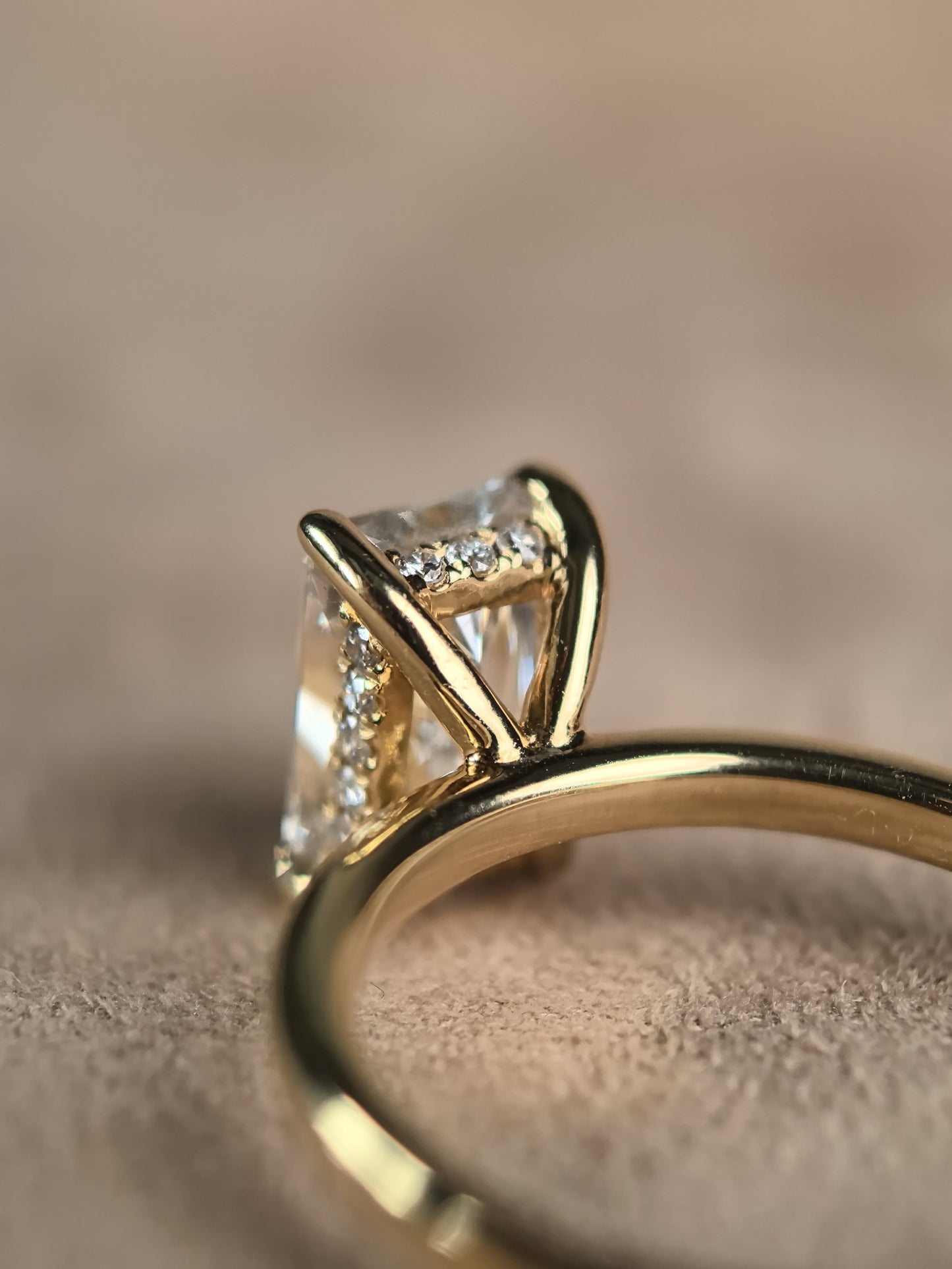 Radiant Cut Minimalist Ring - Hidden Halo Design - Modern Solitaire