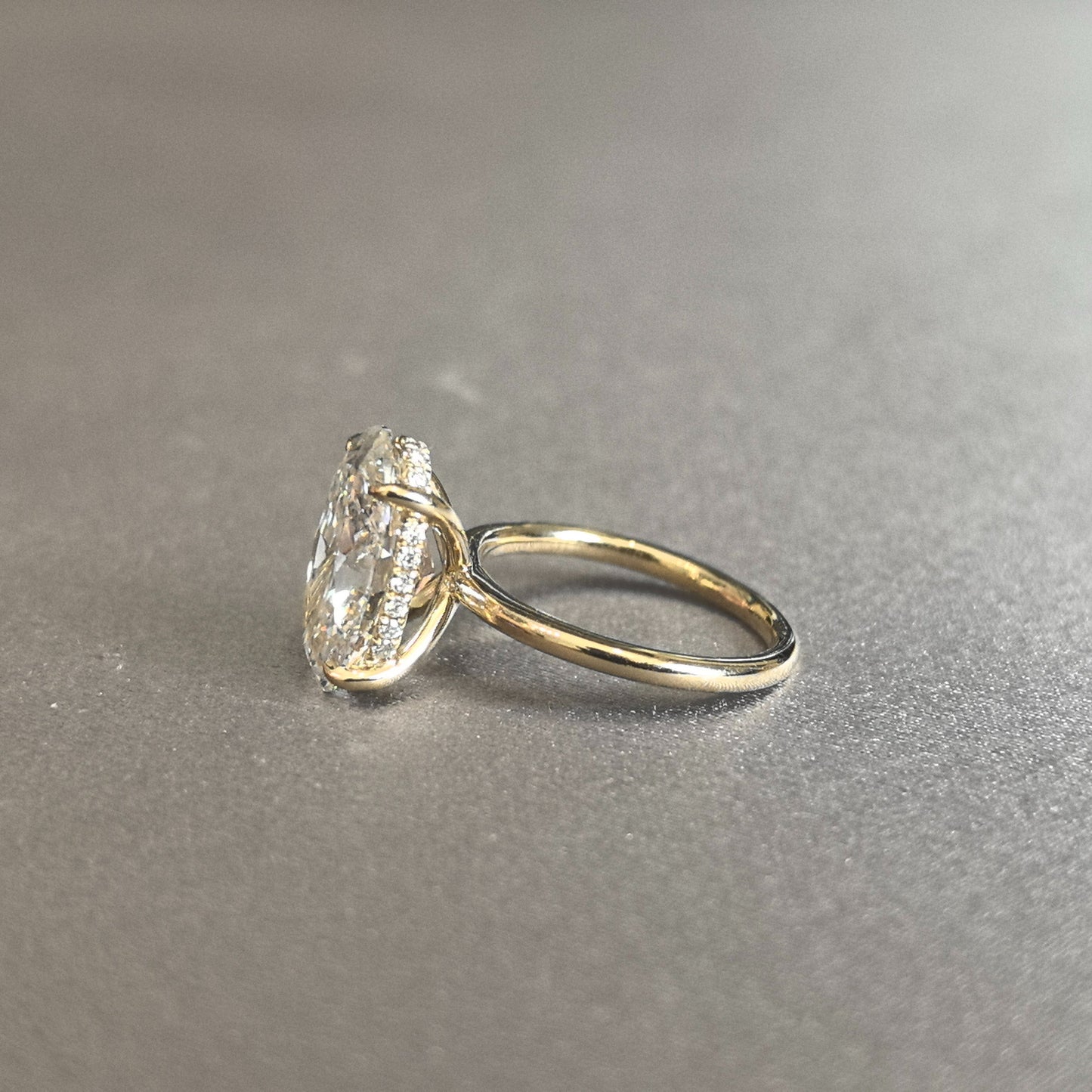 Oval Cut Lab Diamond Ring - Hidden Halo Design - Timeless Solitaire