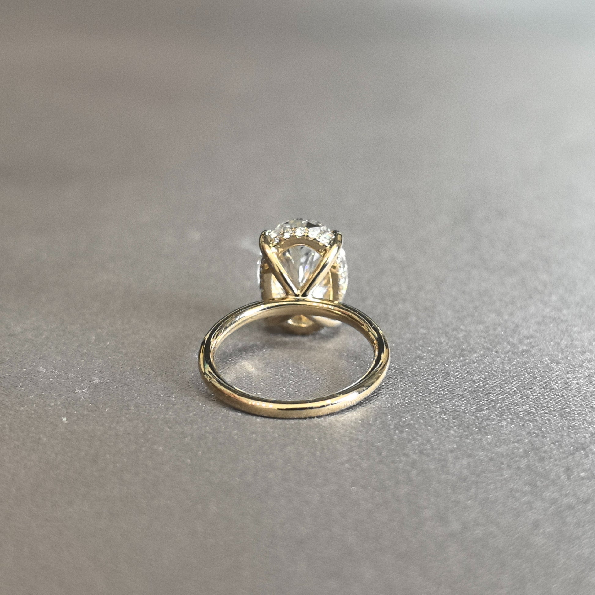 Oval Cut Lab Diamond Ring - Hidden Halo Design - Timeless Solitaire