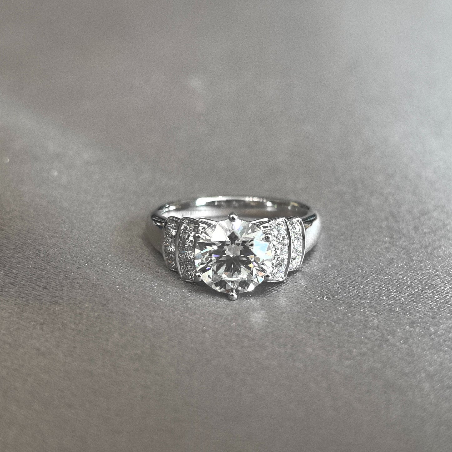 Round Brilliant Solitaire Ring - Wide Split Shank - Six-Prong