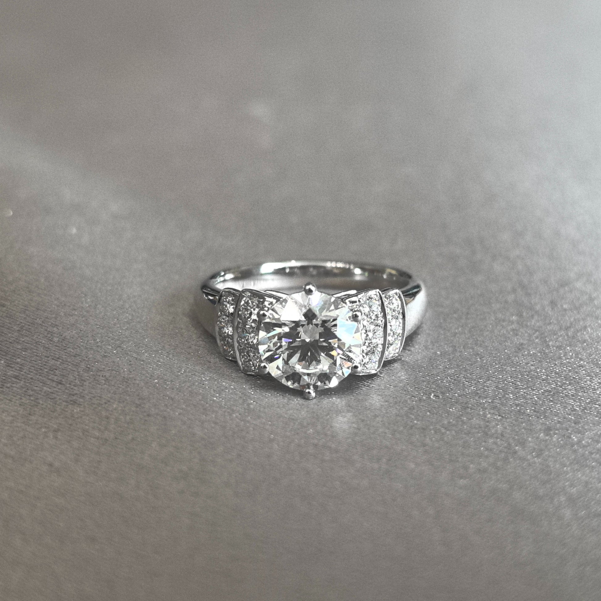 Round Brilliant Solitaire Ring - Wide Split Shank - Six-Prong