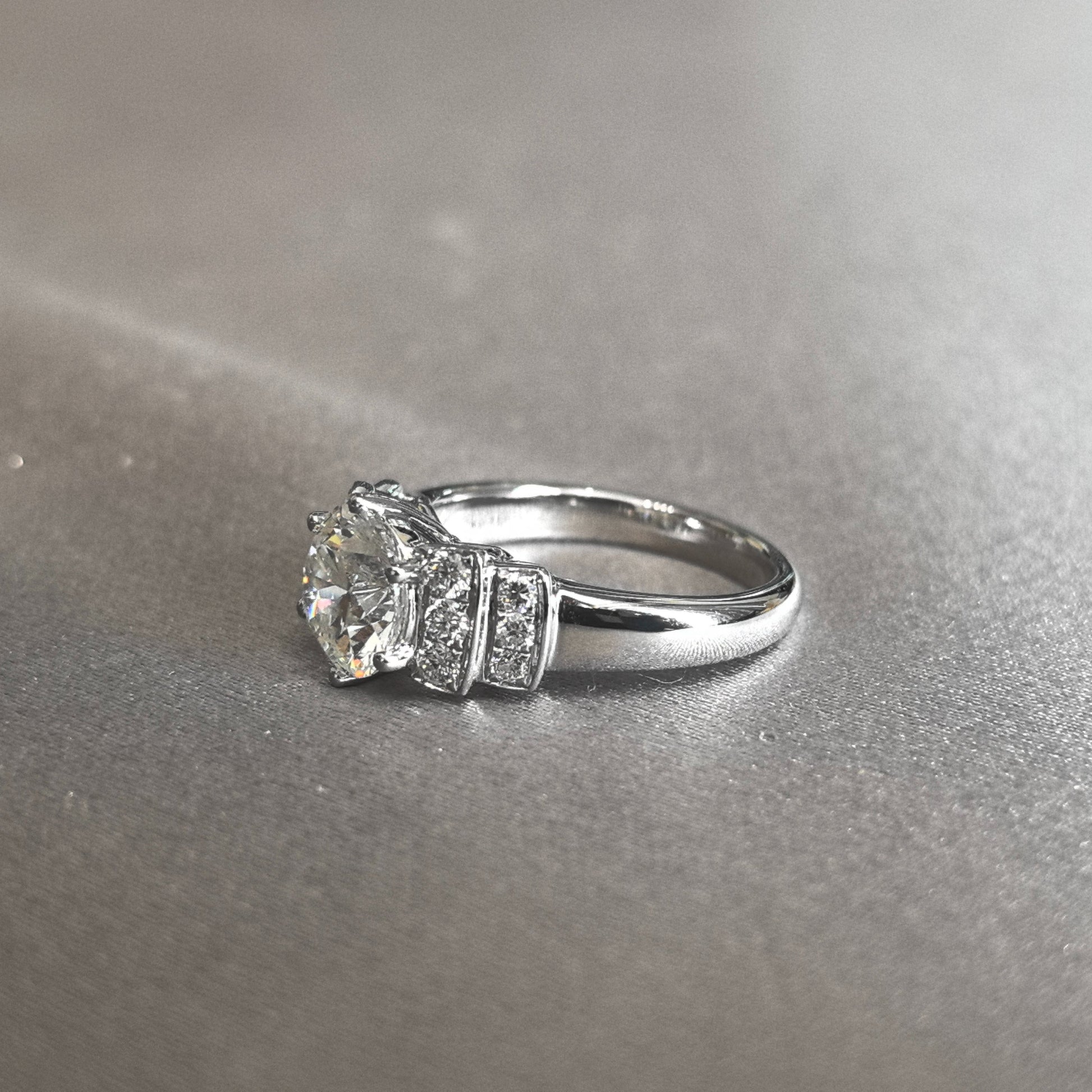 Round Brilliant Solitaire Ring - Wide Split Shank - Six-Prong