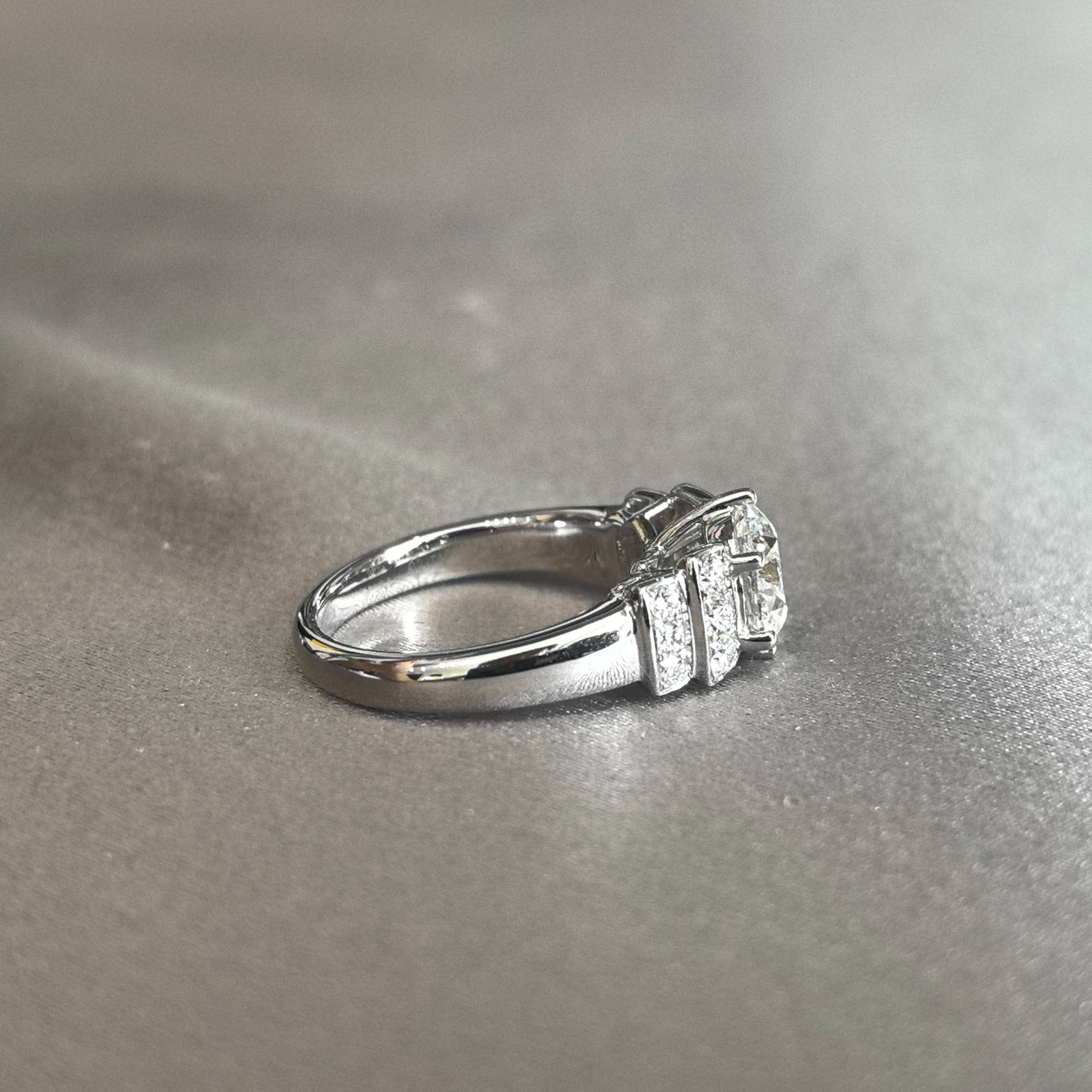 Round Brilliant Solitaire Ring - Wide Split Shank - Six-Prong