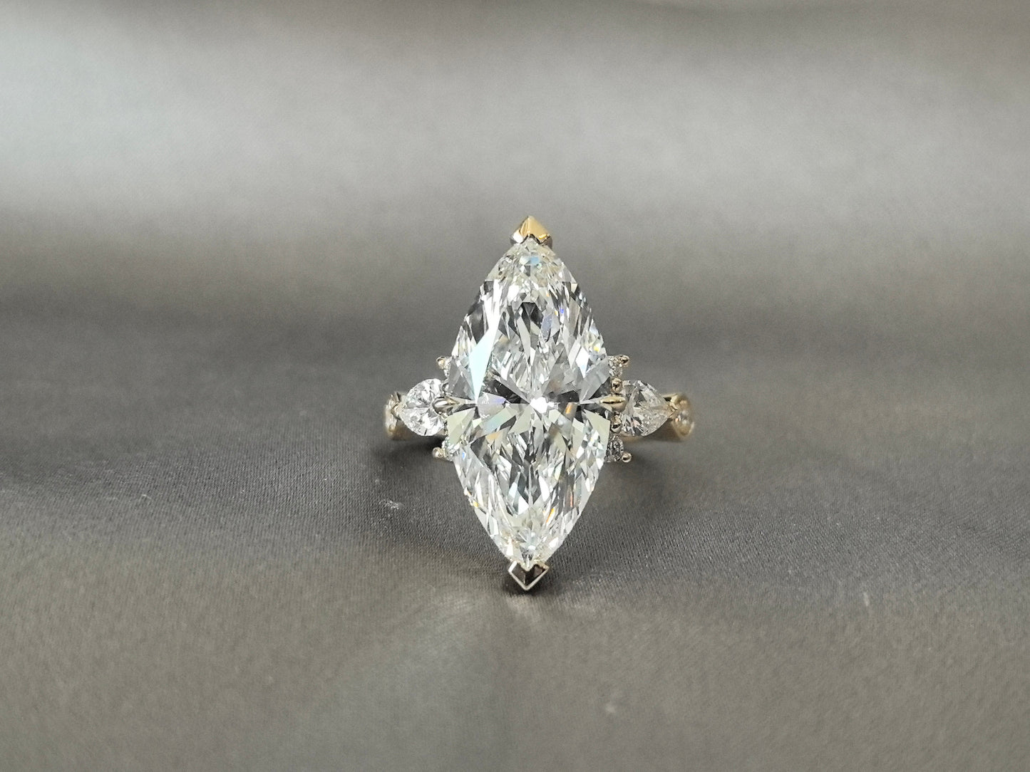 Marquise Vintage Ring - Half Eternity Band - Antique-Inspired Elegance