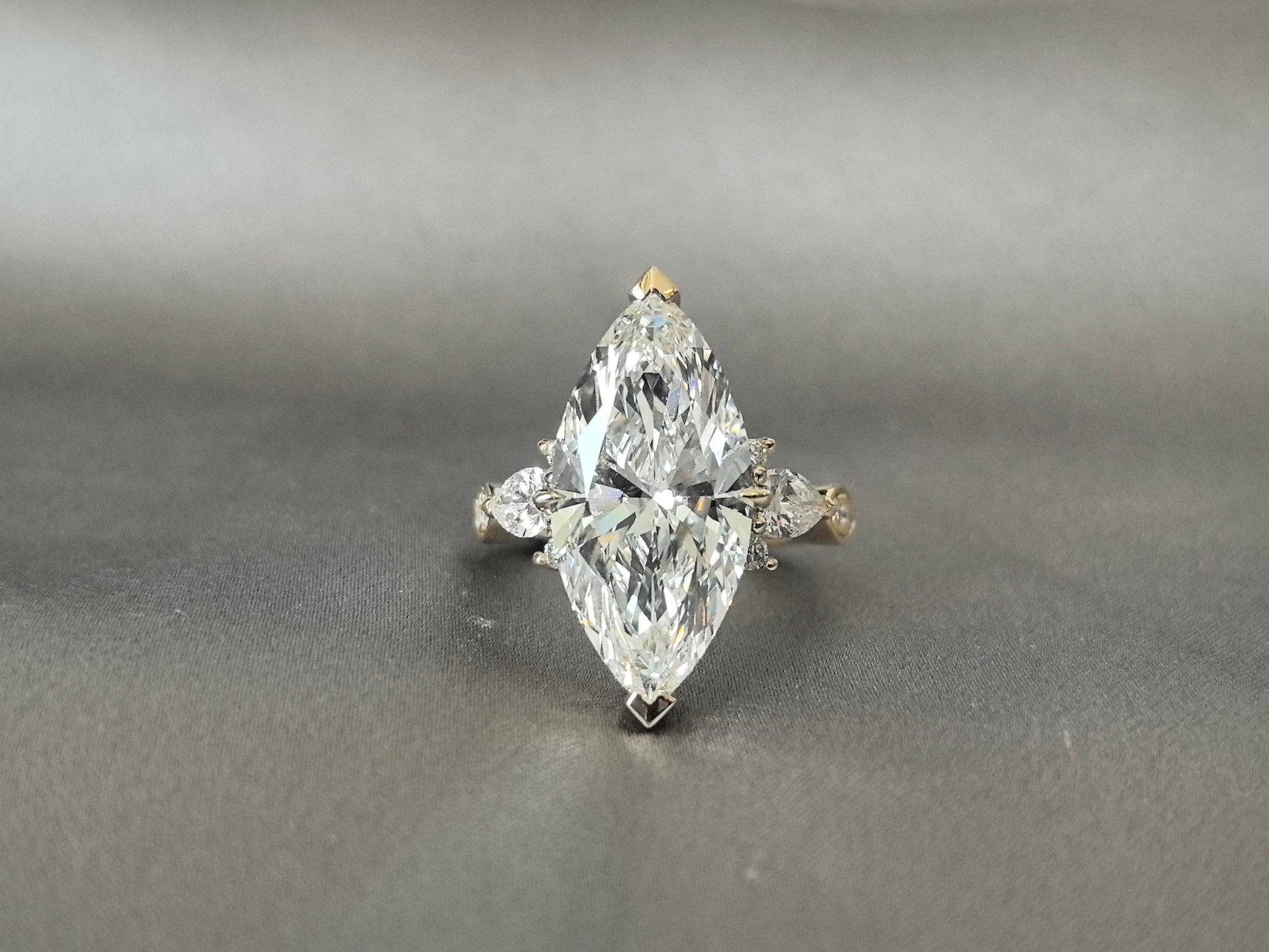 Marquise Vintage Ring - Half Eternity Band - Antique-Inspired Elegance