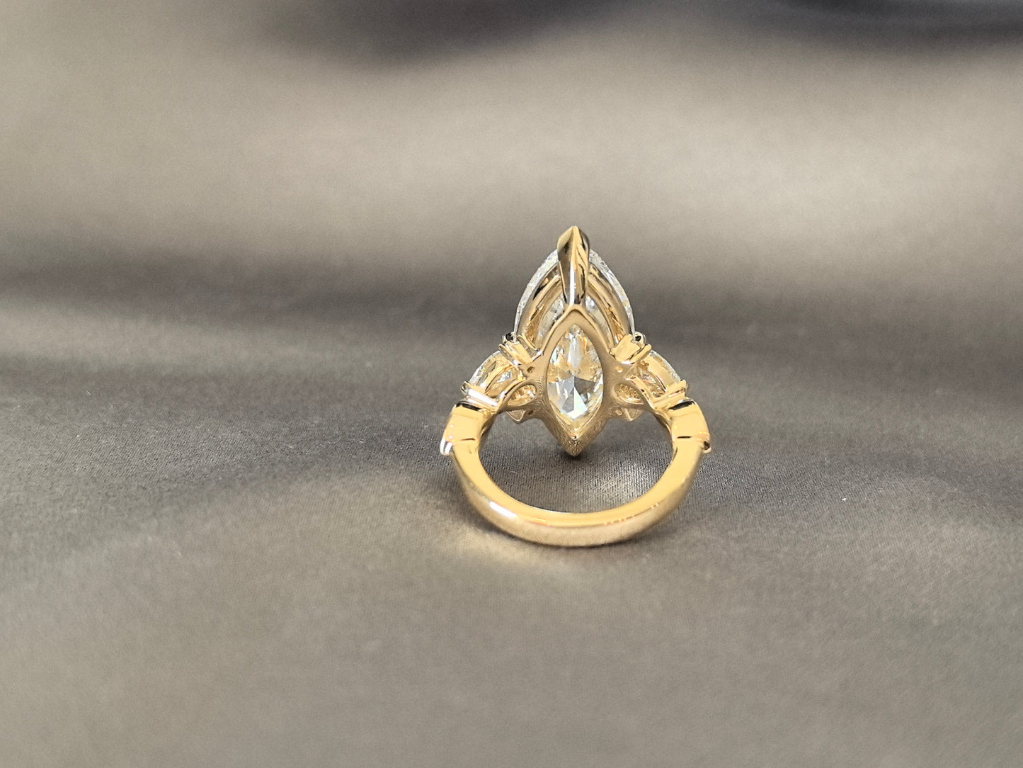 Marquise Vintage Ring - Half Eternity Band - Antique-Inspired Elegance