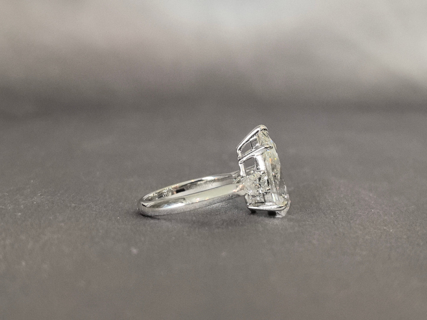 Pear-Center Trilogy Ring - Pear Sidestones - Fluid Harmony