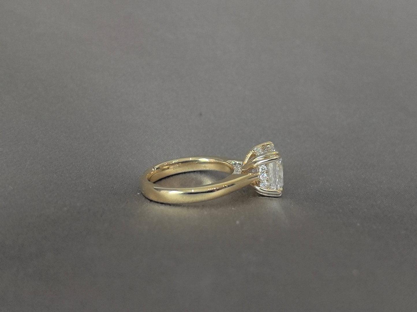 Cushion Cut with Plain Band Ring