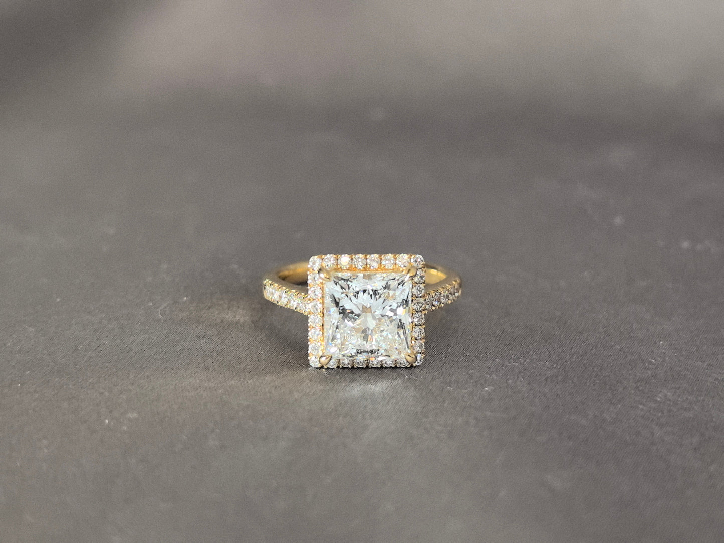 Princess Halo Half Eternity Ring - Double Sparkle Design - Modern Brilliance
