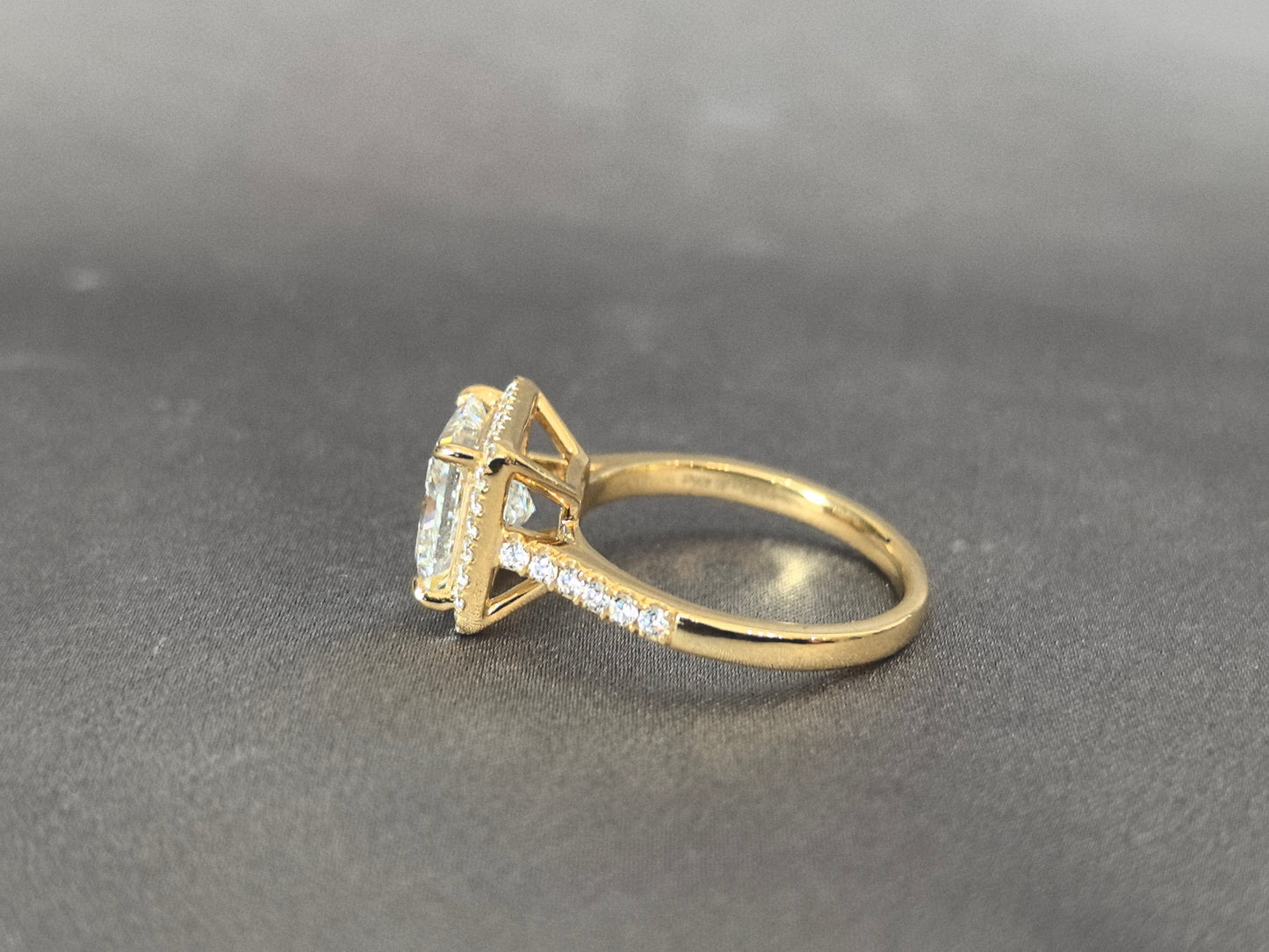 Princess Halo Half Eternity Ring - Double Sparkle Design - Modern Brilliance