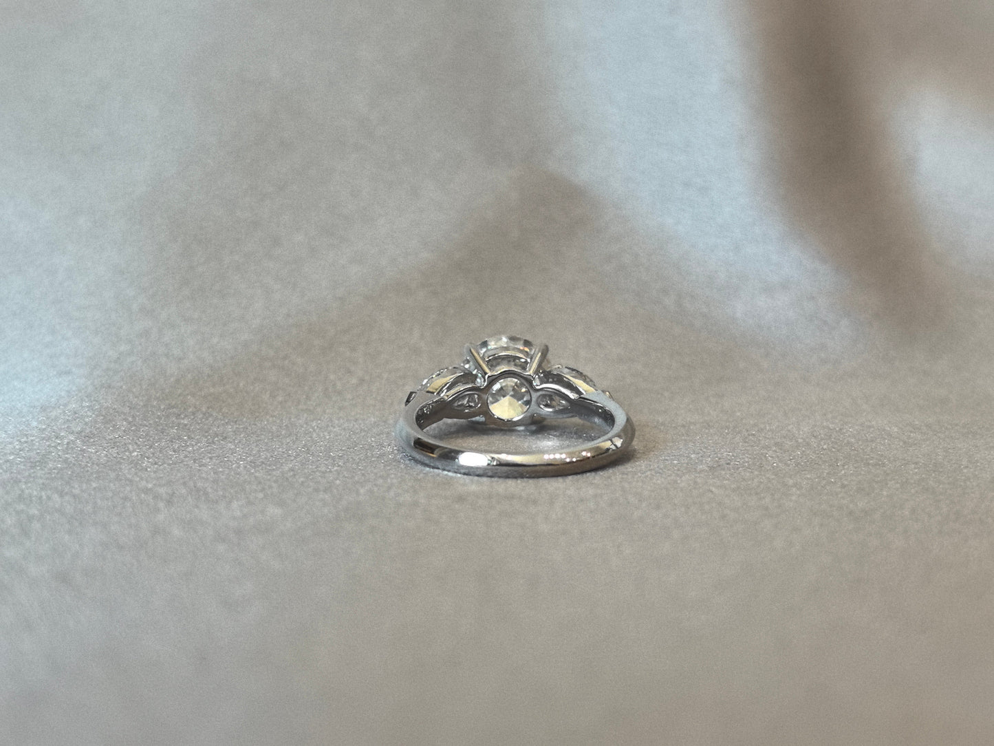 Round-Center Trilogy Ring - Pear Sidestones - Timeless Classic
