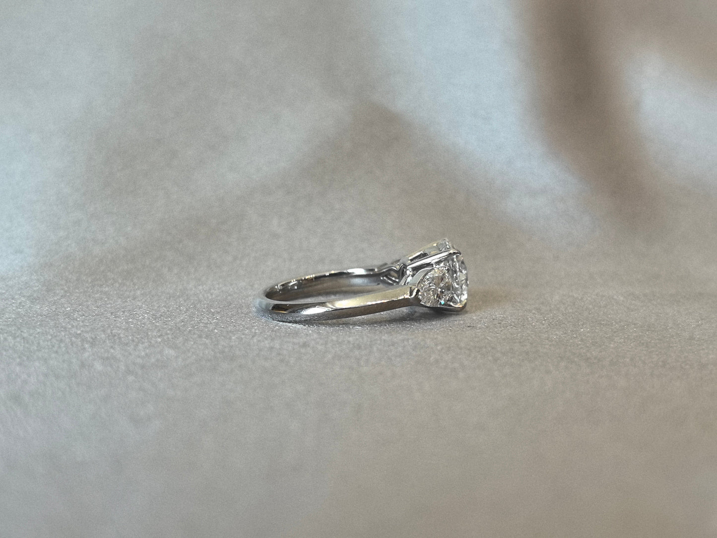 Round-Center Trilogy Ring - Pear Sidestones - Timeless Classic