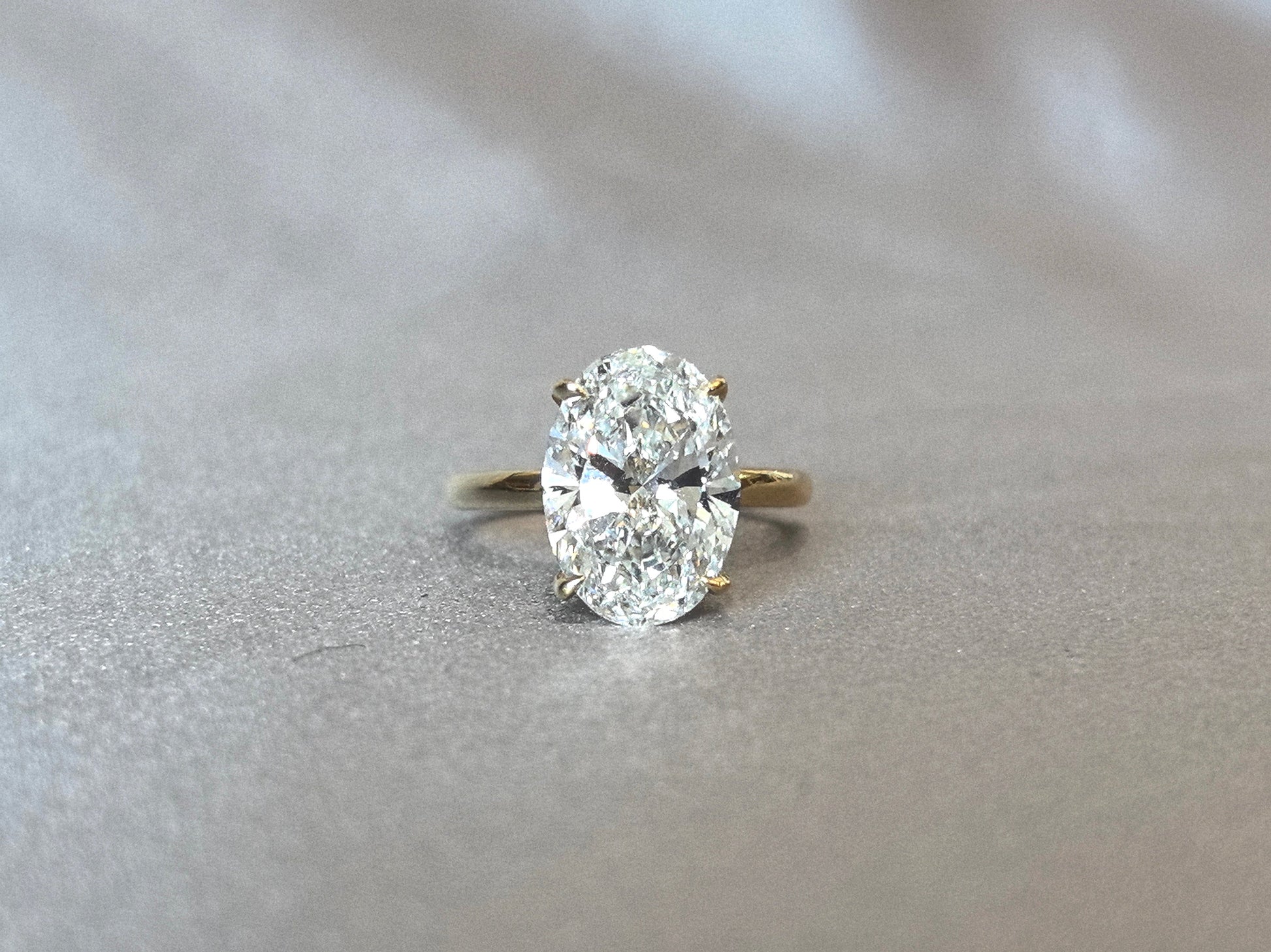 Oval Cut Lab Diamond Ring - Hidden Halo Design - Timeless Solitaire