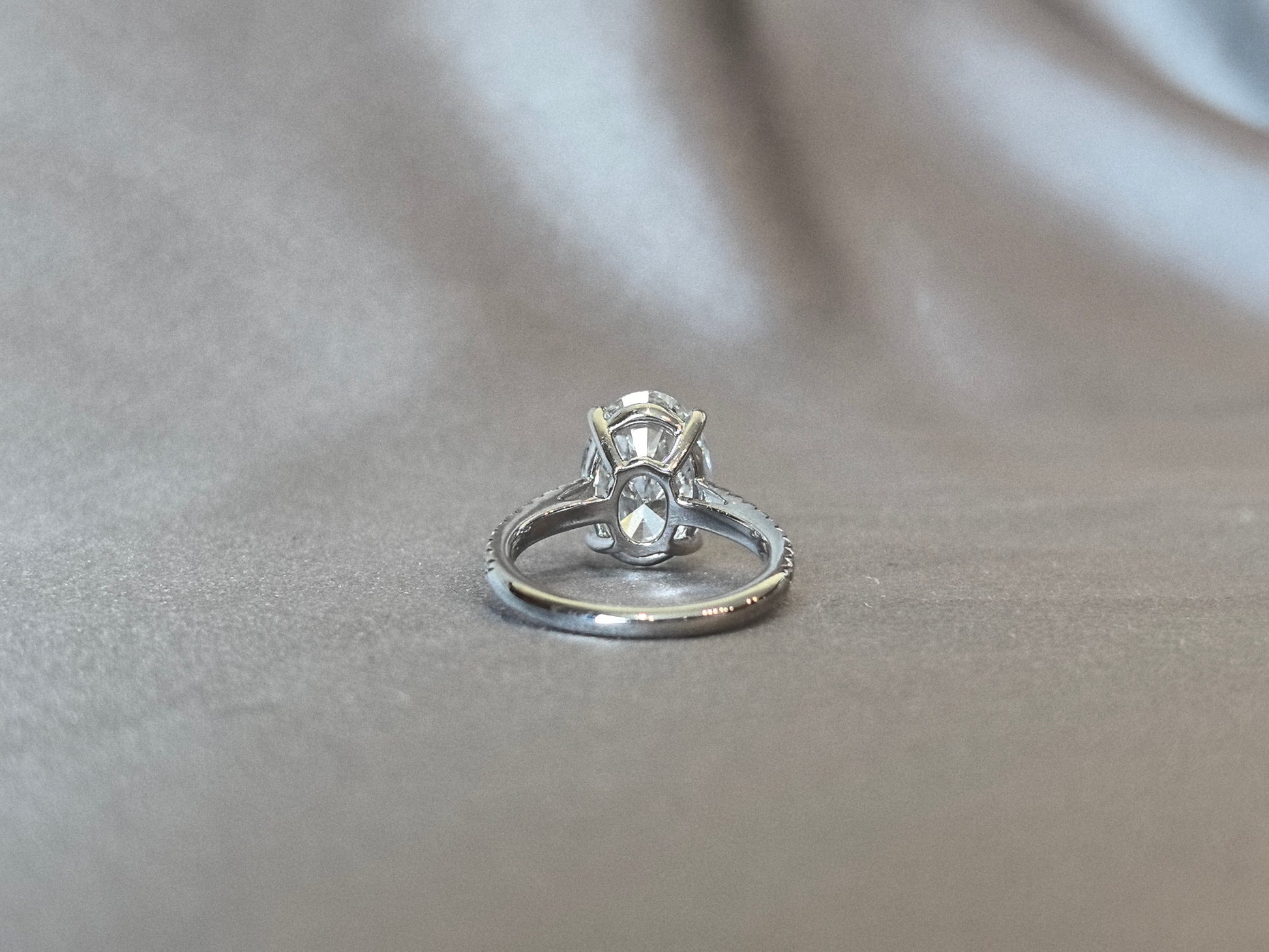 Dainty Oval Lab Half Eternity Diamond Ring - Oval Cut Lab Diamond Ring - Bridal-ready