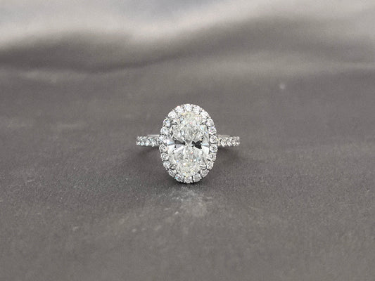 Oval Cut Lab Diamond Full Eternity Ring - Bezel Setting - Classic Timeless Bridal Fine Jewelry