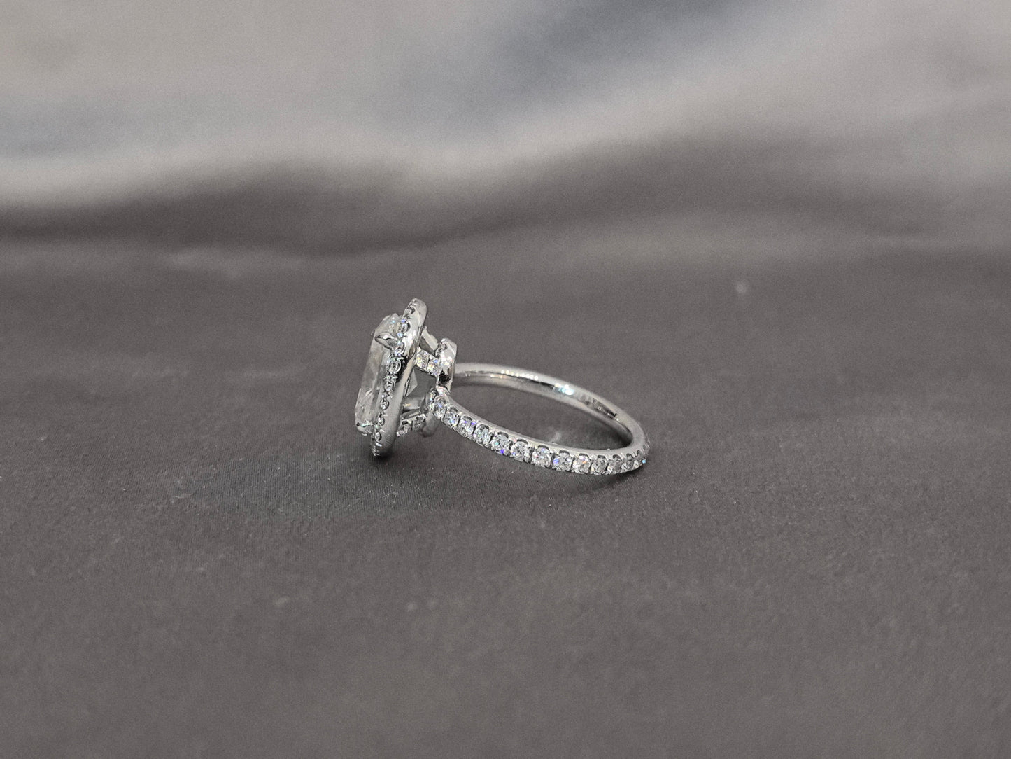 Oval Cut Lab Diamond Full Eternity Ring - Bezel Setting - Classic Timeless Bridal Fine Jewelry