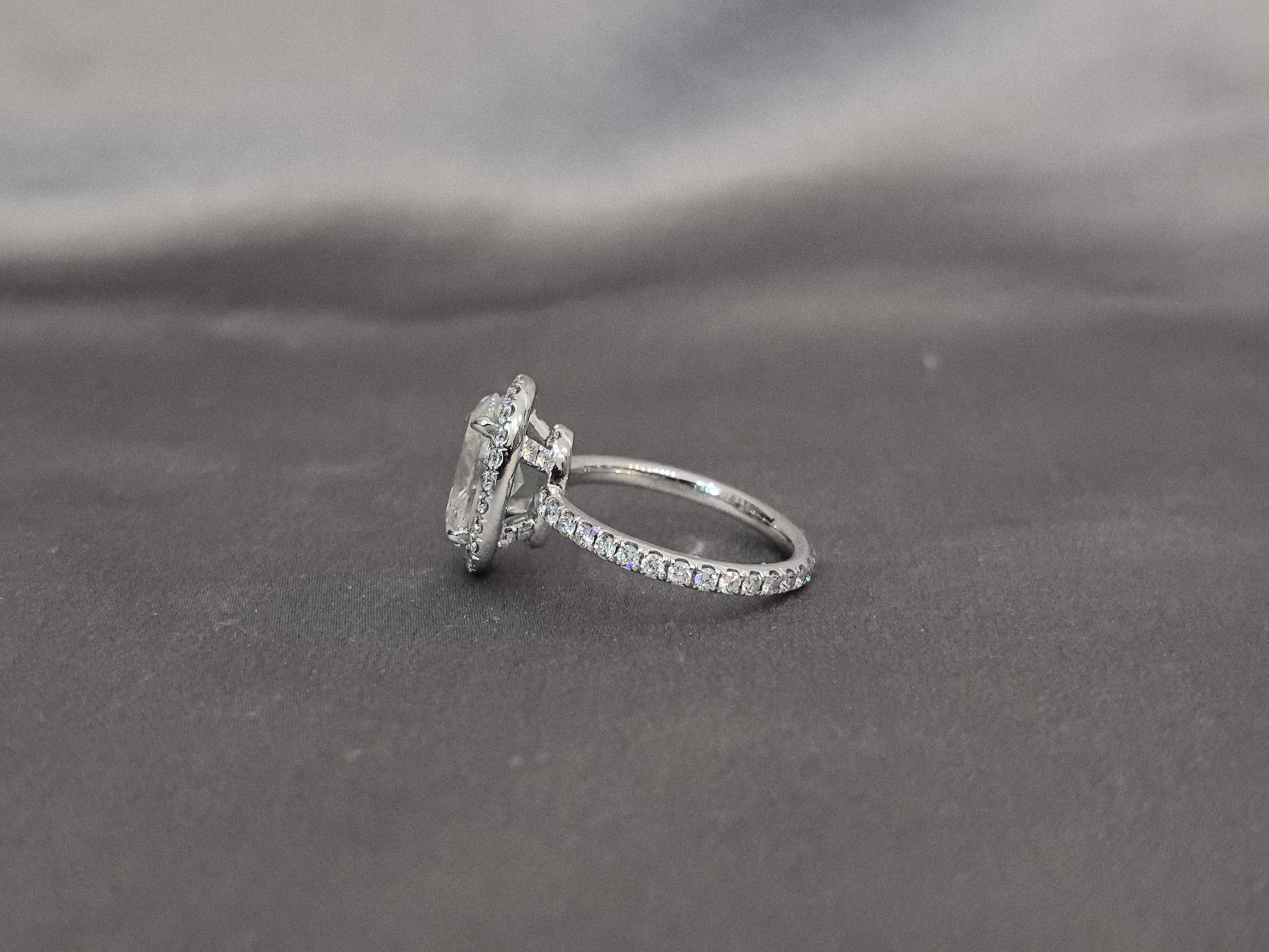 Oval Cut Lab Diamond Full Eternity Ring - Bezel Setting - Classic Timeless Bridal Fine Jewelry
