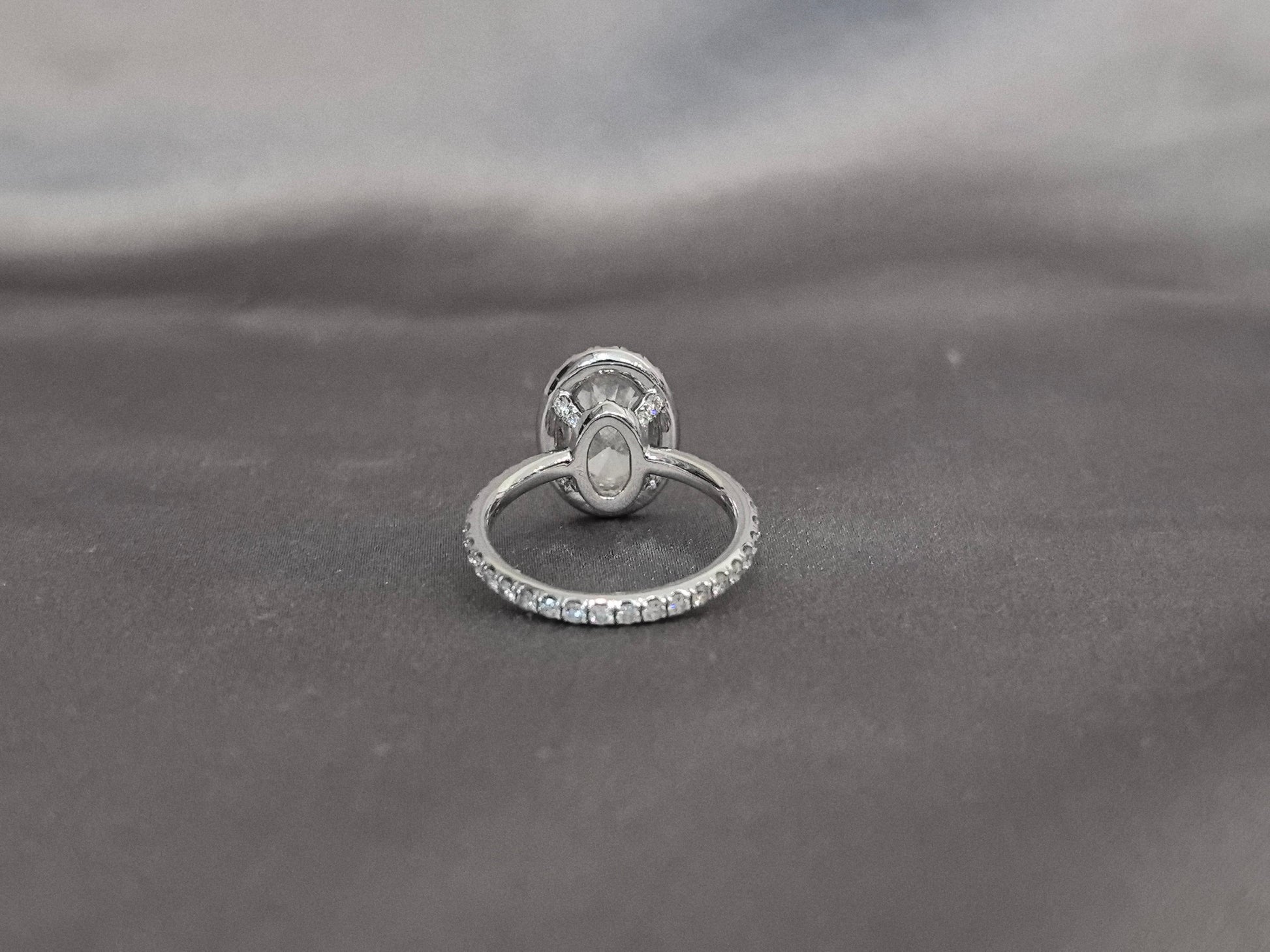 Oval Cut Lab Diamond Full Eternity Ring - Bezel Setting - Classic Timeless Bridal Fine Jewelry