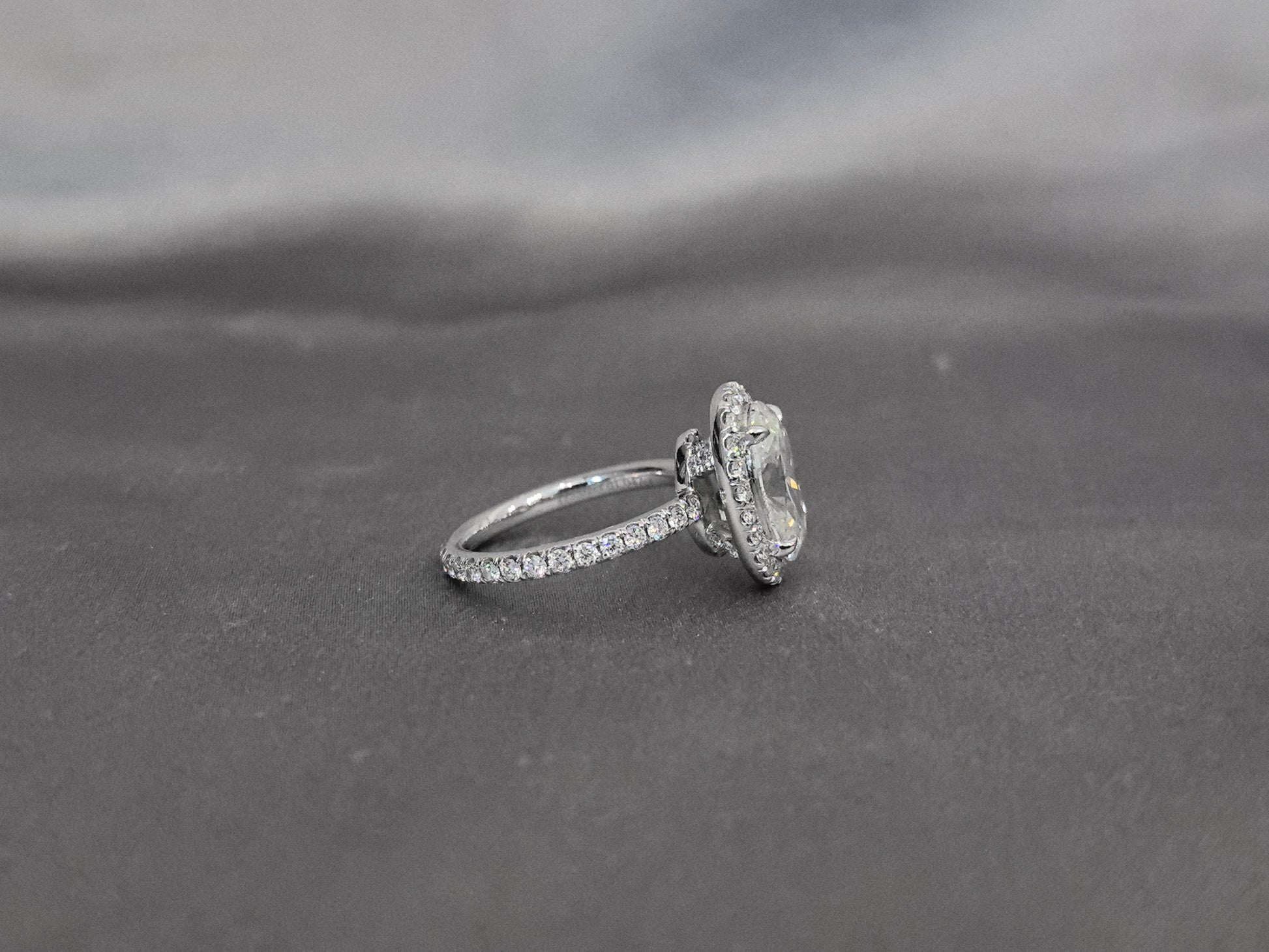Oval Cut Lab Diamond Full Eternity Ring - Bezel Setting - Classic Timeless Bridal Fine Jewelry