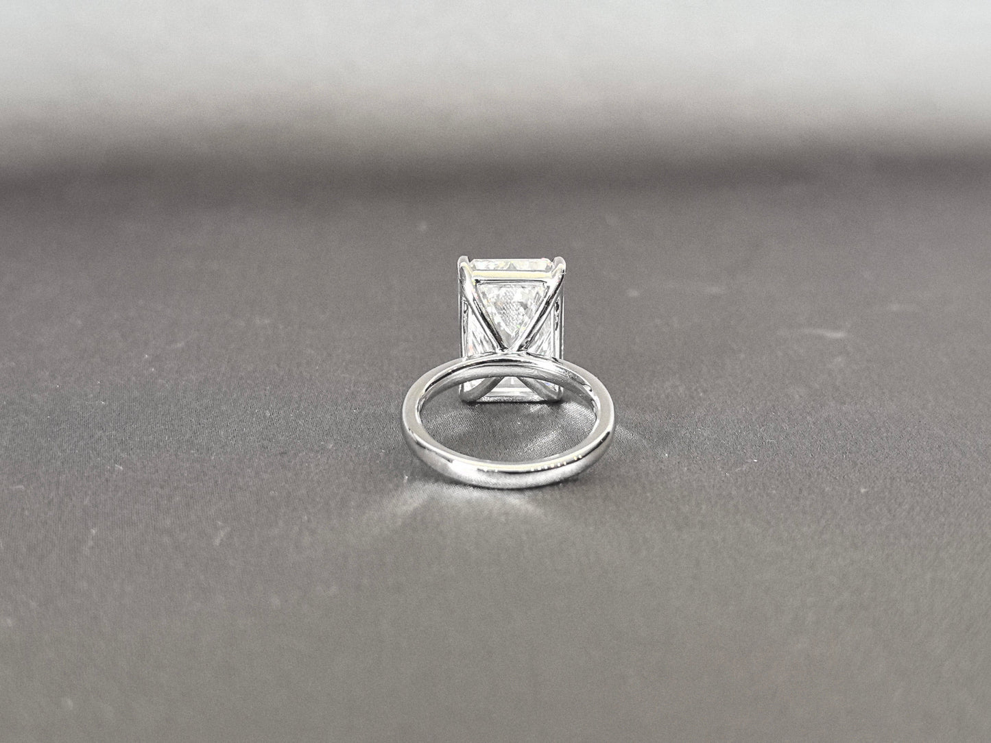 Emerald Cut Lab Grown Diamond Ring - Solitaire Setting - 4-Prong