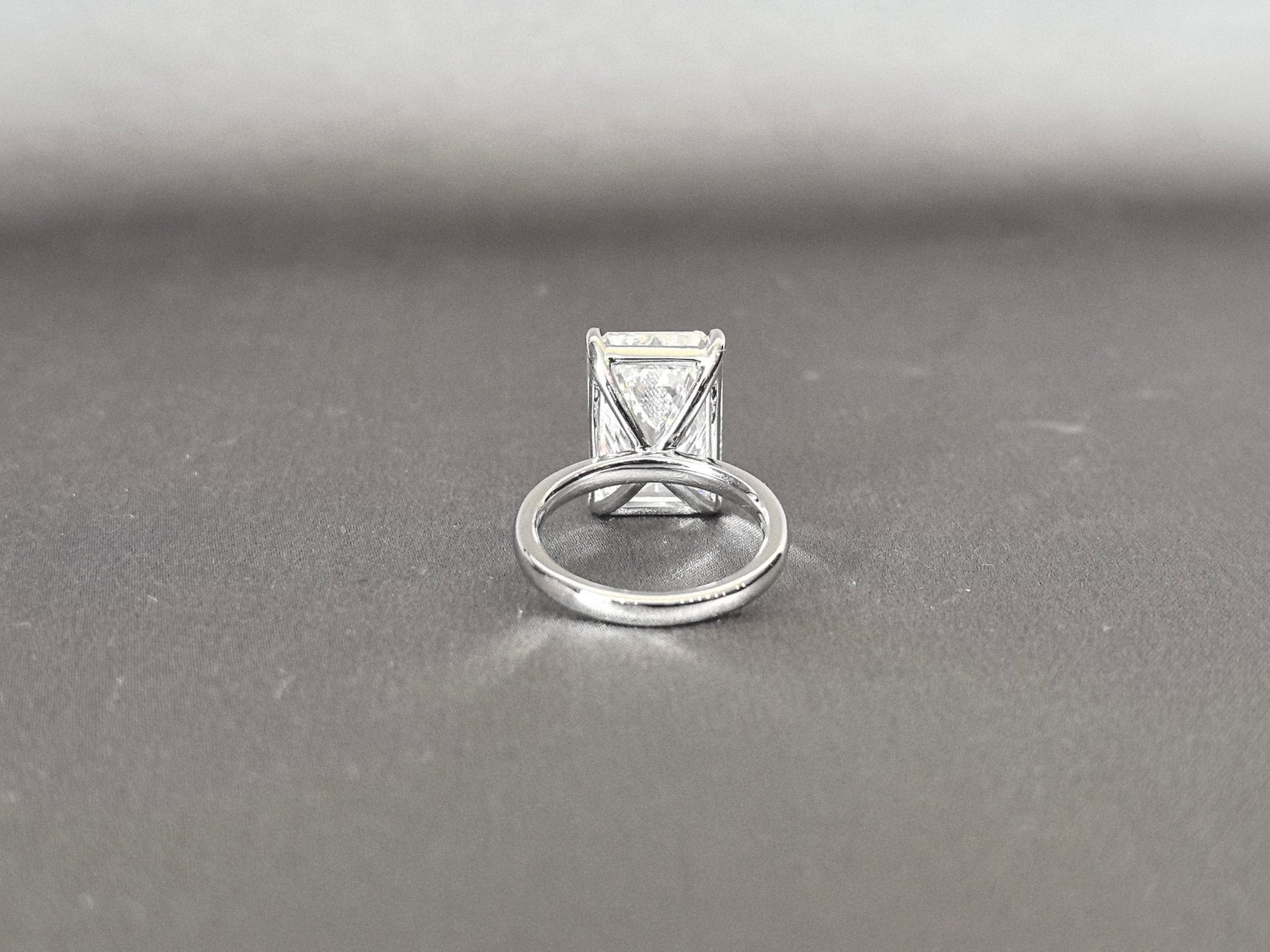 Emerald Cut Lab Grown Diamond Ring - Solitaire Setting - 4-Prong