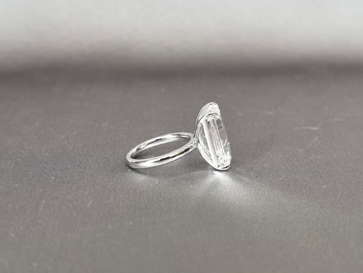 Emerald Cut Lab Grown Diamond Ring - Solitaire Setting - 4-Prong