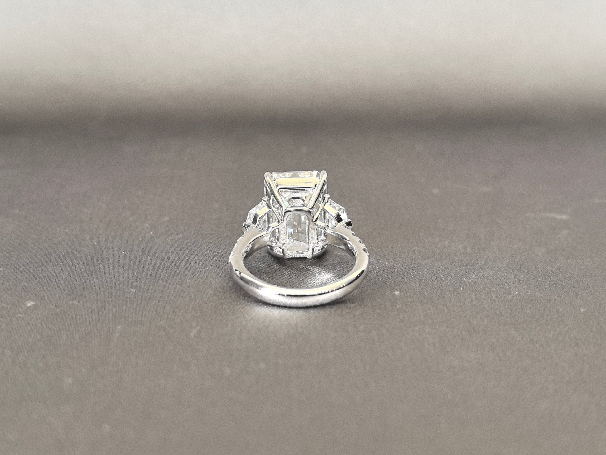 Half Eternity Emerald-Center Trilogy Ring with Cadillac Sidestones
