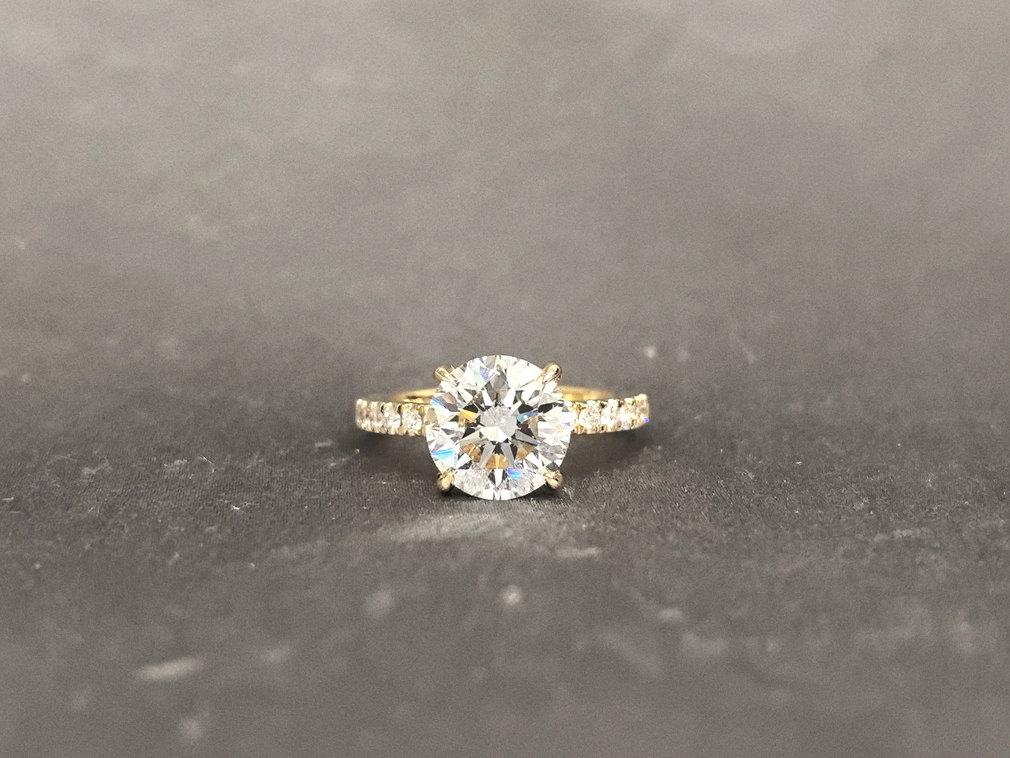 Round Solitaire Ring - Half Eternity - 4-Prong Setting